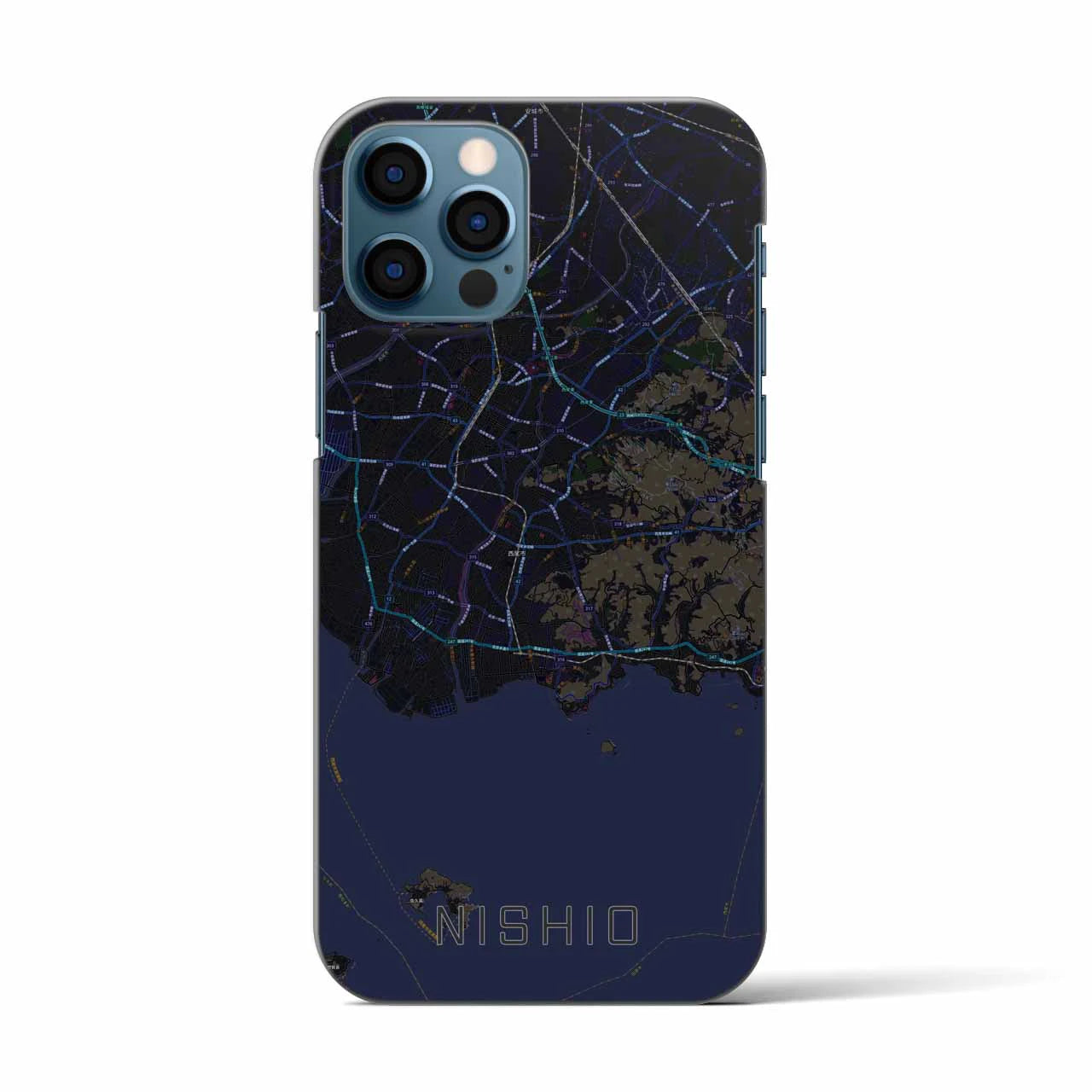 【西尾2(愛知県)】地図柄iPhoneケース(バックカバータイプ)