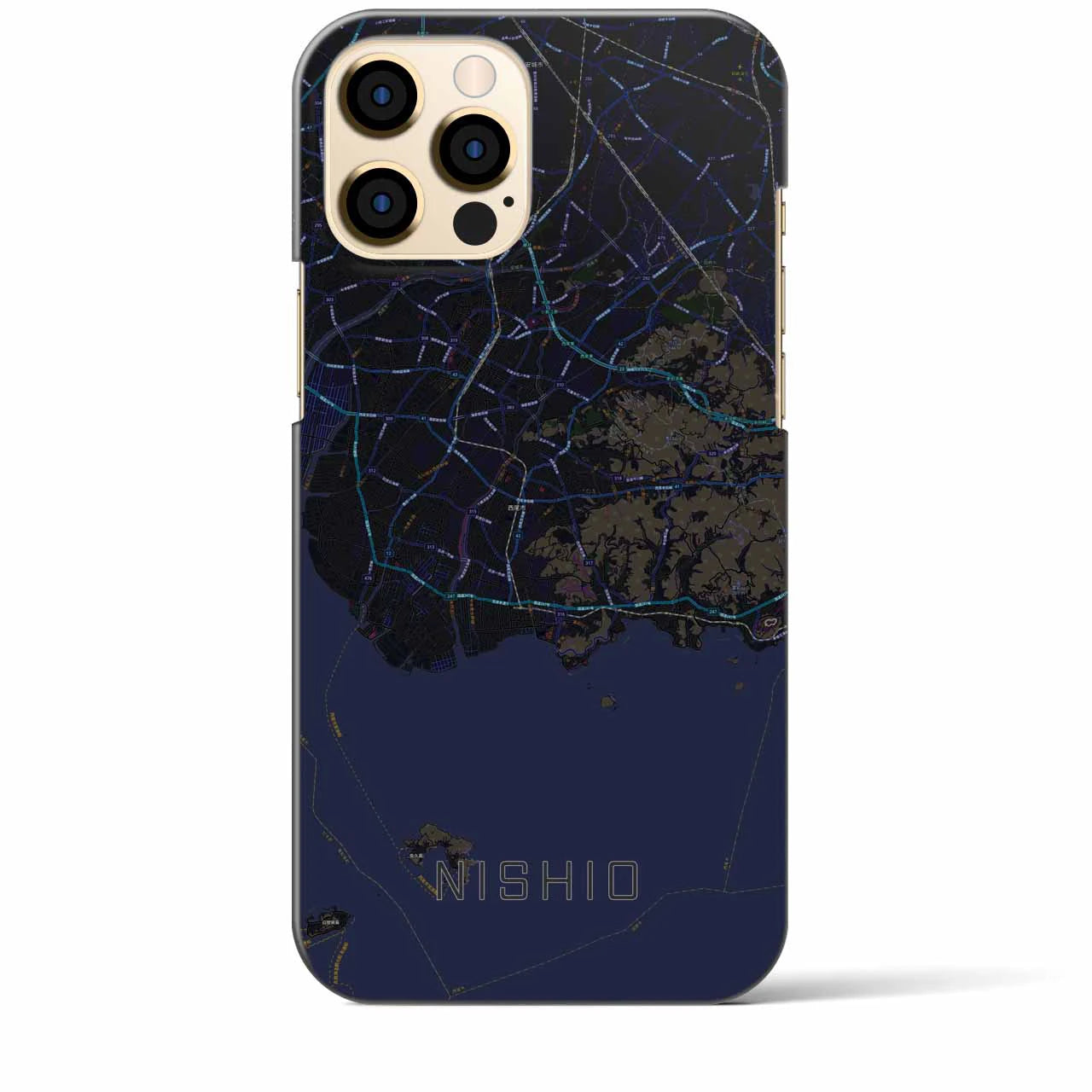 【西尾2(愛知県)】地図柄iPhoneケース(バックカバータイプ)