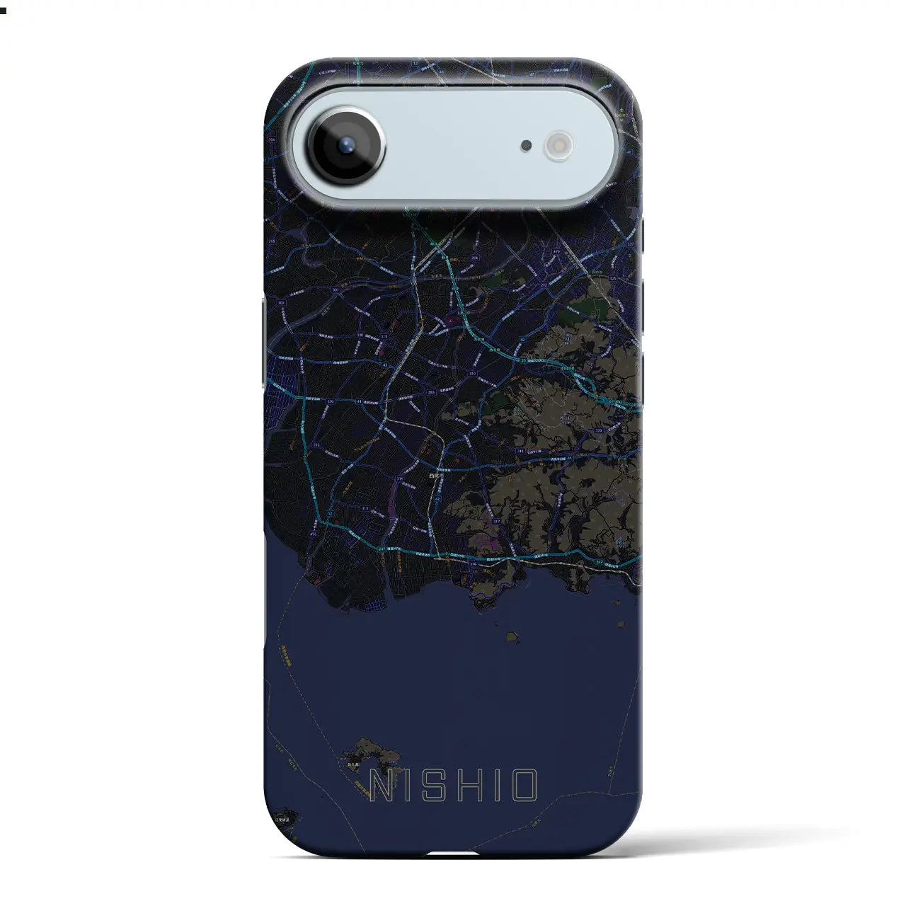 【西尾2(愛知県)】地図柄iPhoneケース(バックカバータイプ)