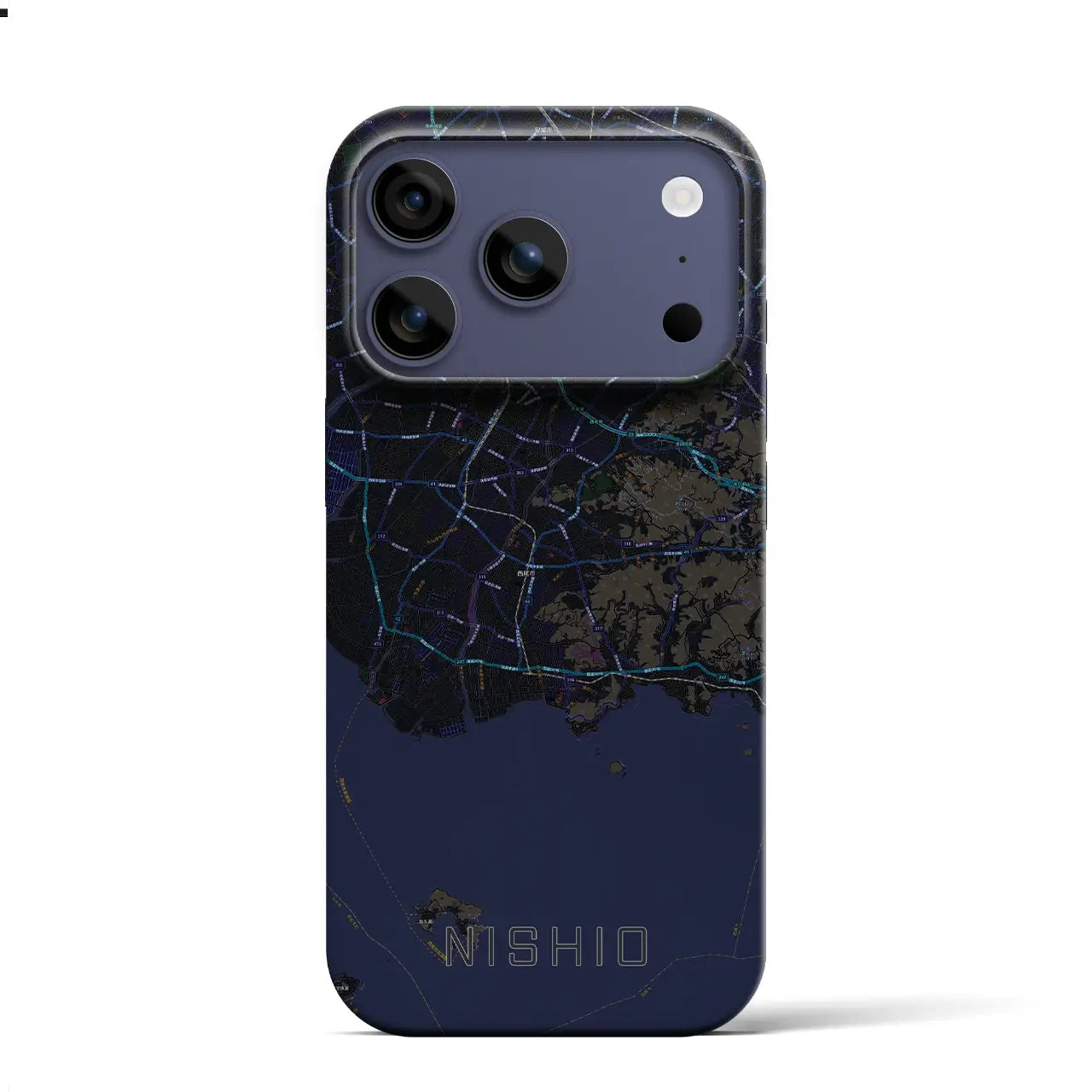 【西尾2(愛知県)】地図柄iPhoneケース(バックカバータイプ)