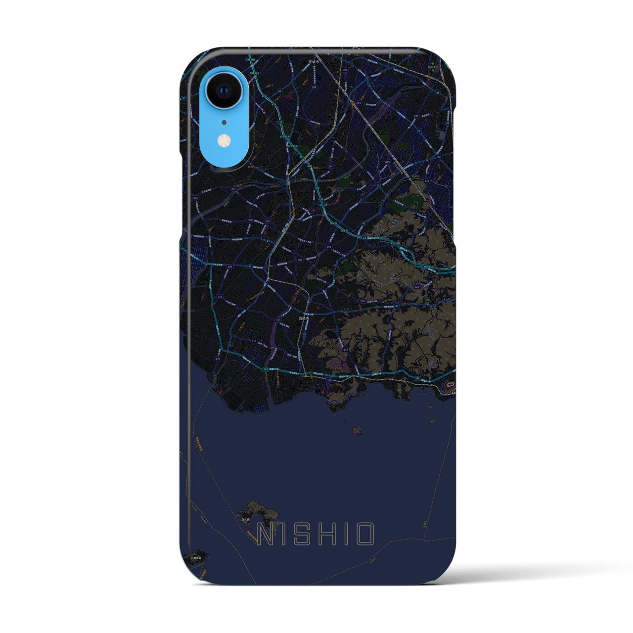 【西尾2(愛知県)】地図柄iPhoneケース(バックカバータイプ)