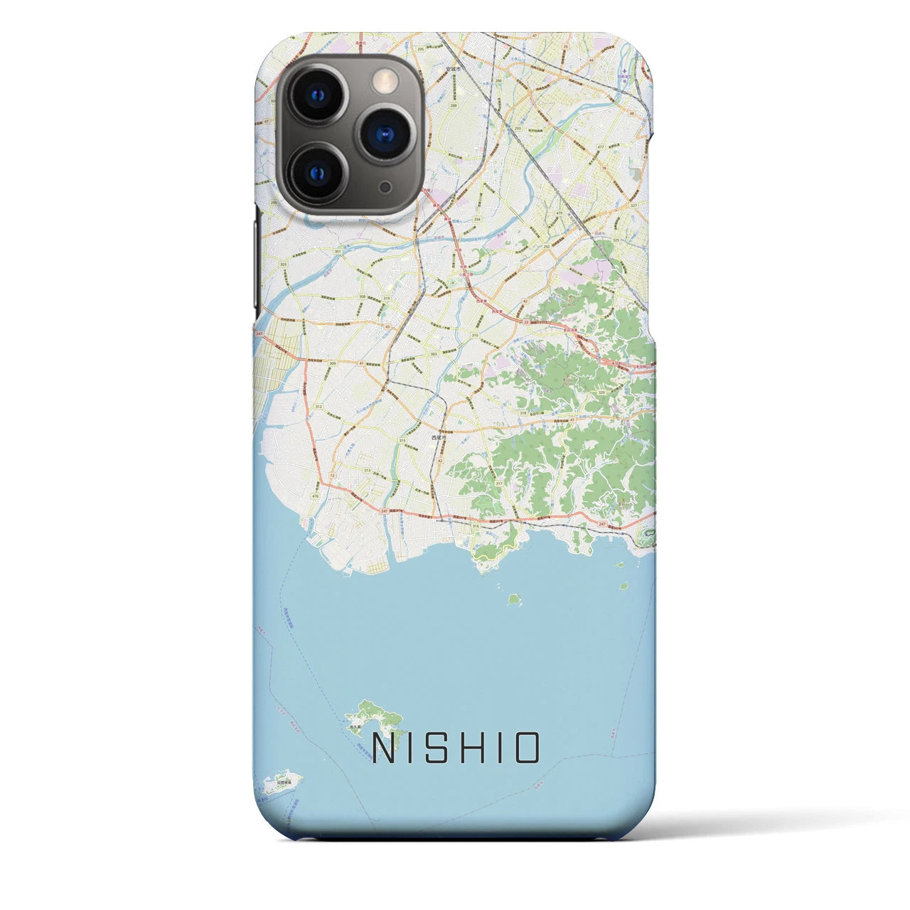 【西尾2(愛知県)】地図柄iPhoneケース(バックカバータイプ)
