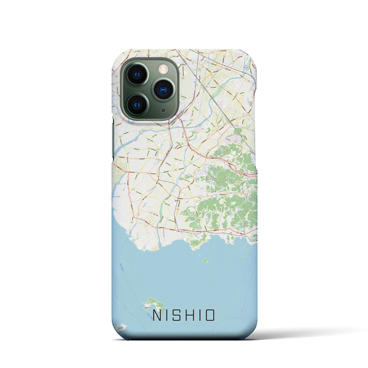 【西尾2(愛知県)】地図柄iPhoneケース(バックカバータイプ)
