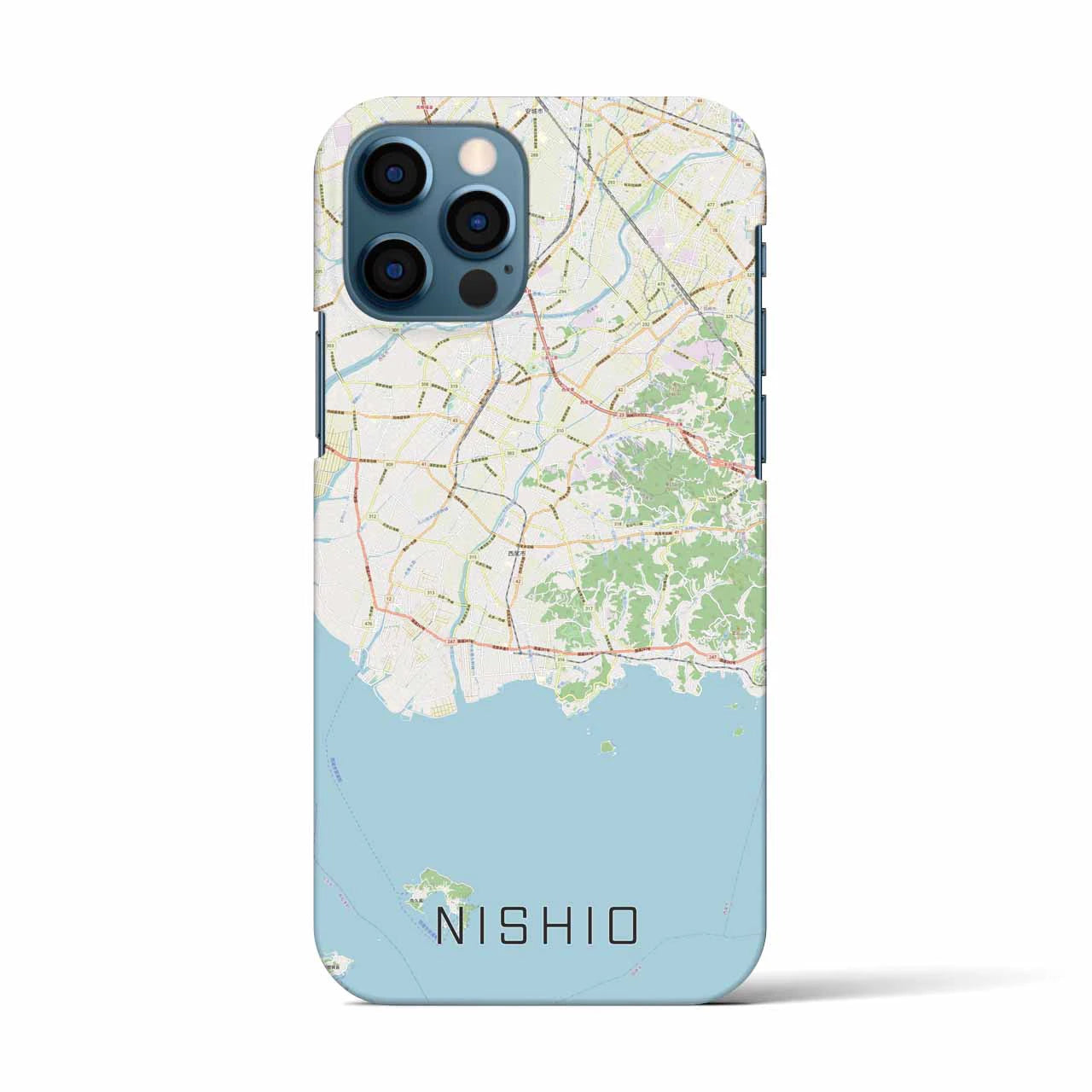 【西尾2(愛知県)】地図柄iPhoneケース(バックカバータイプ)