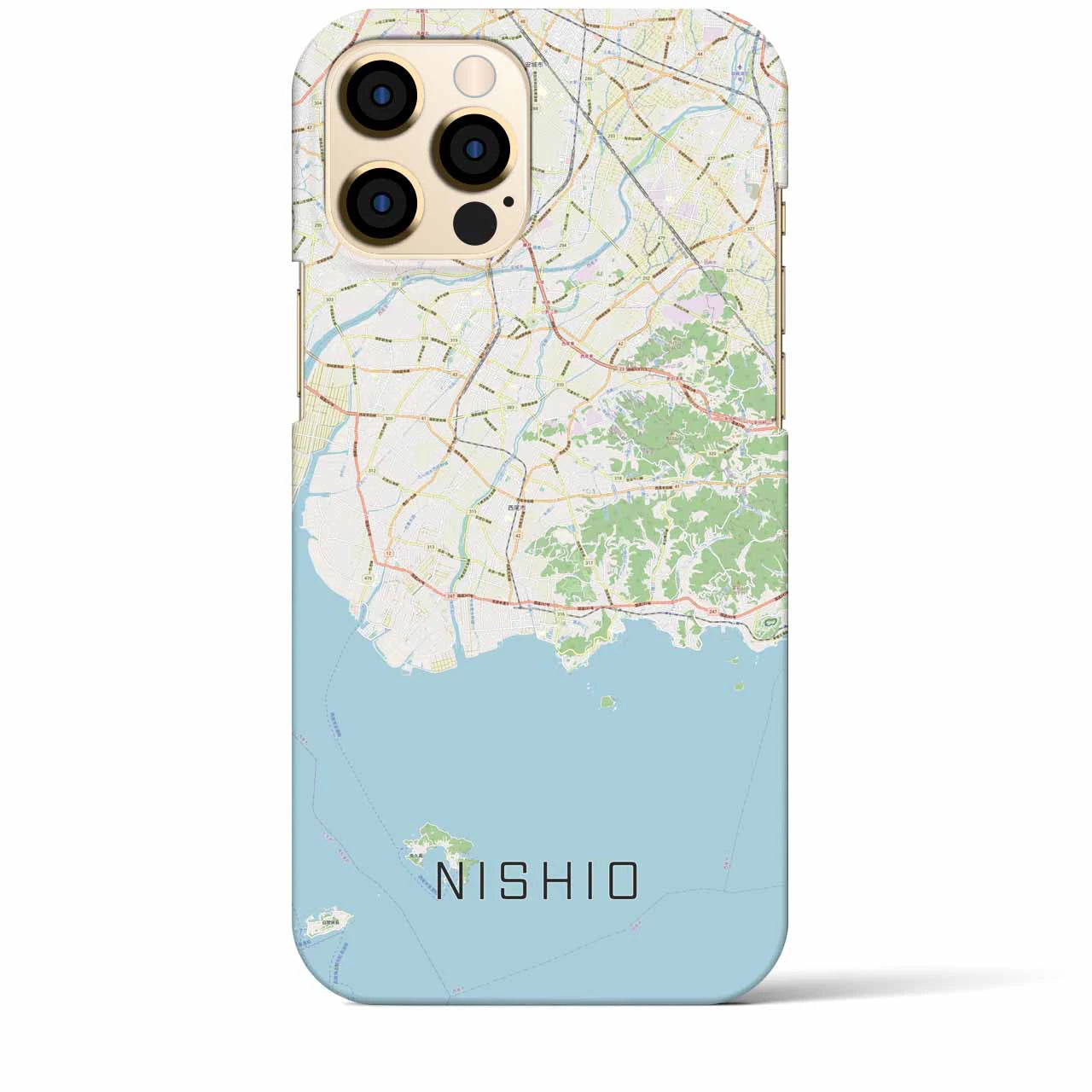 【西尾2(愛知県)】地図柄iPhoneケース(バックカバータイプ)