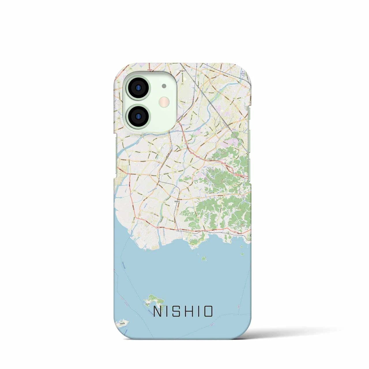 【西尾2(愛知県)】地図柄iPhoneケース(バックカバータイプ)