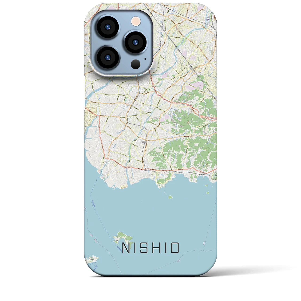 【西尾2(愛知県)】地図柄iPhoneケース(バックカバータイプ)