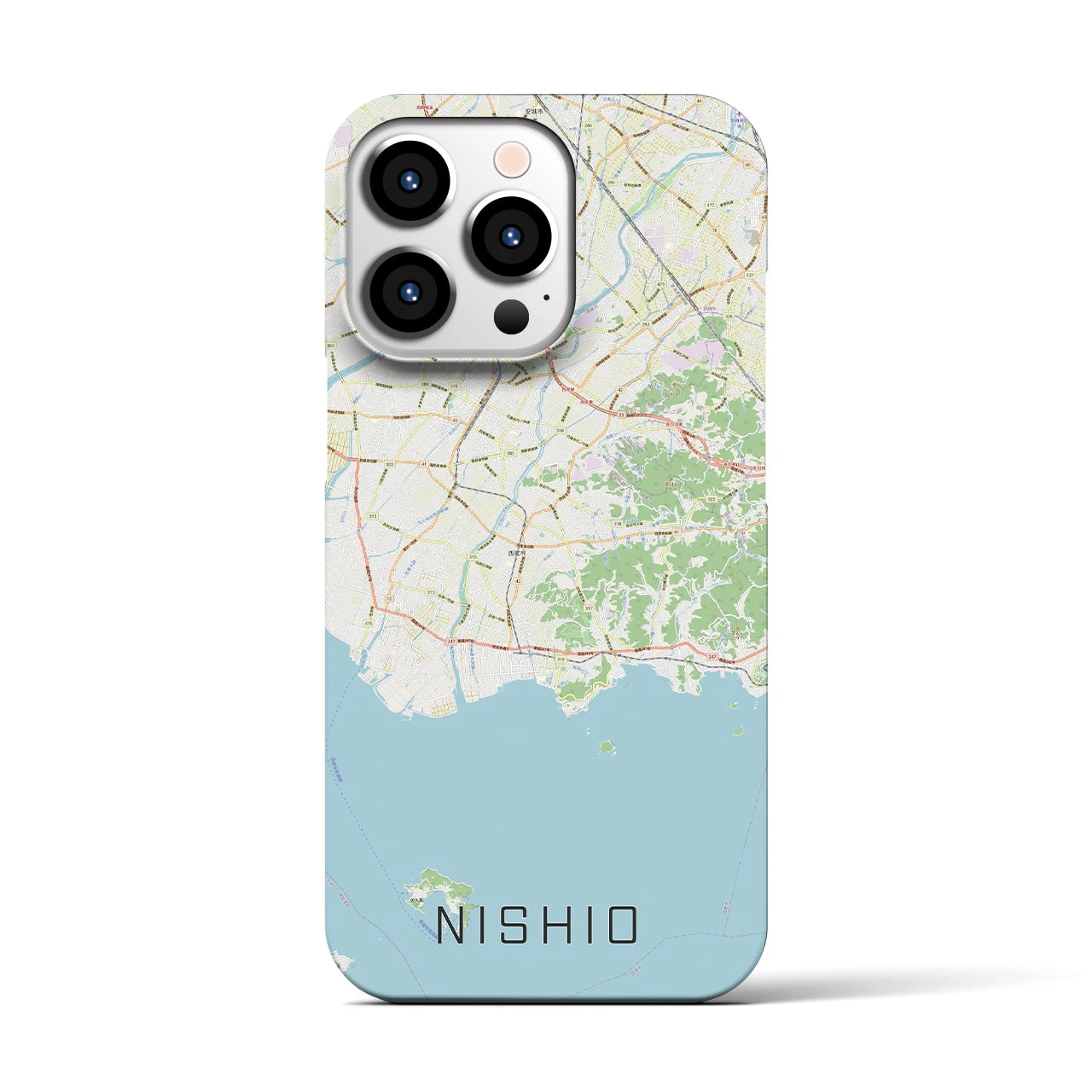 【西尾2(愛知県)】地図柄iPhoneケース(バックカバータイプ)
