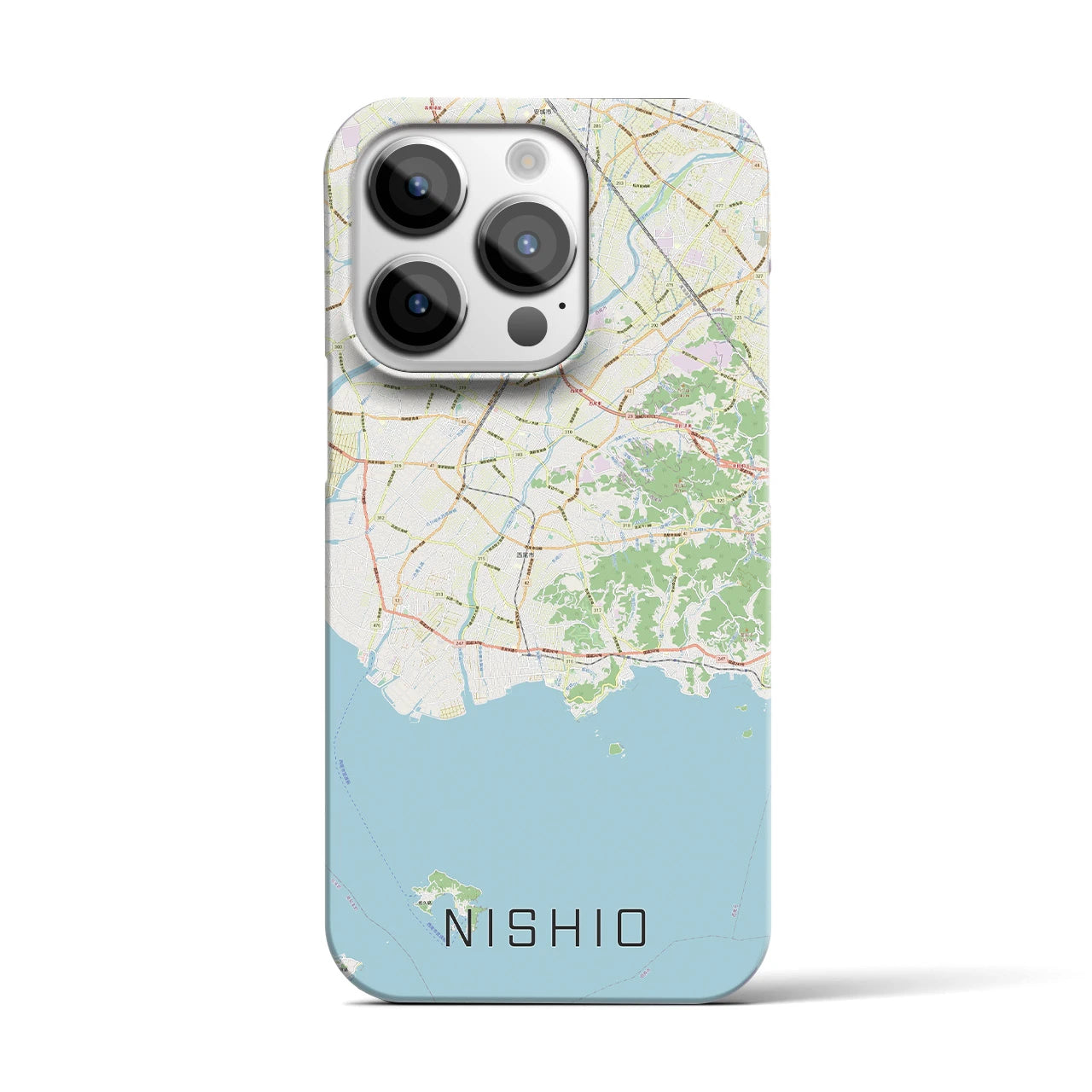 【西尾2(愛知県)】地図柄iPhoneケース(バックカバータイプ)