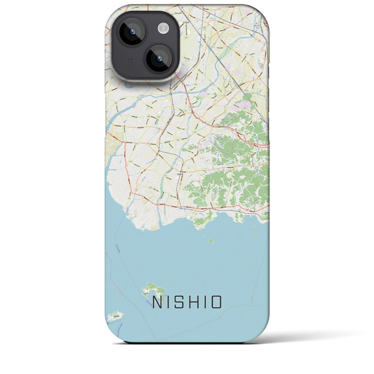 【西尾2(愛知県)】地図柄iPhoneケース(バックカバータイプ)