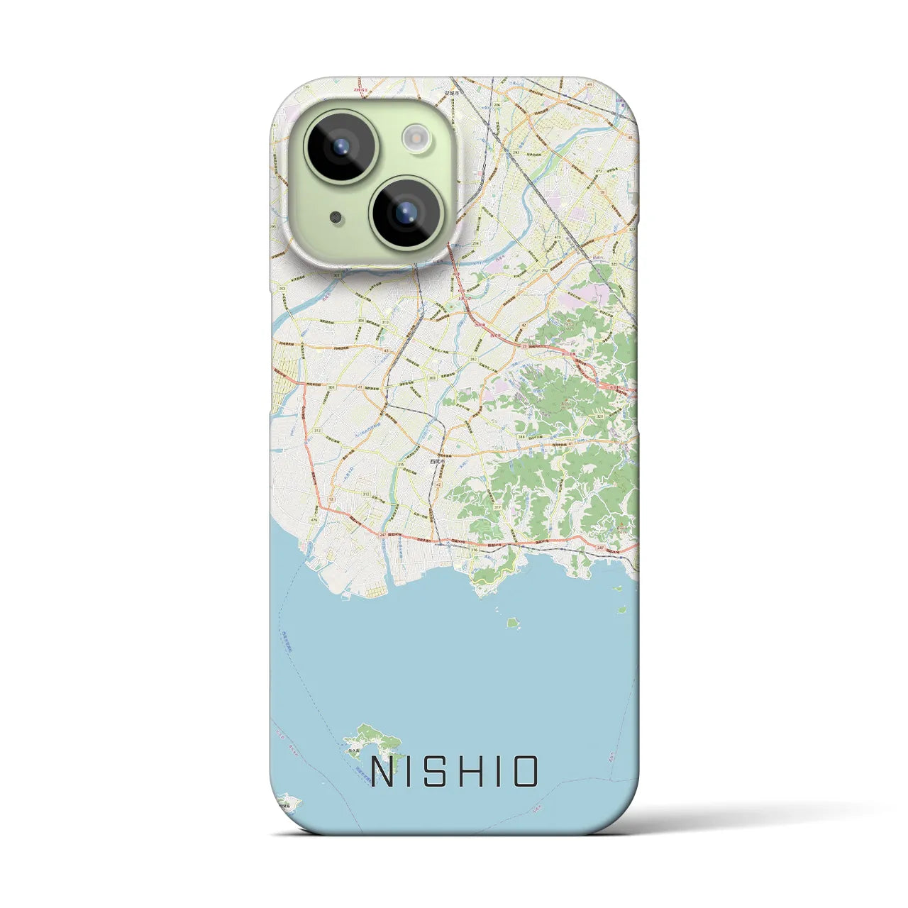 【西尾2(愛知県)】地図柄iPhoneケース(バックカバータイプ)