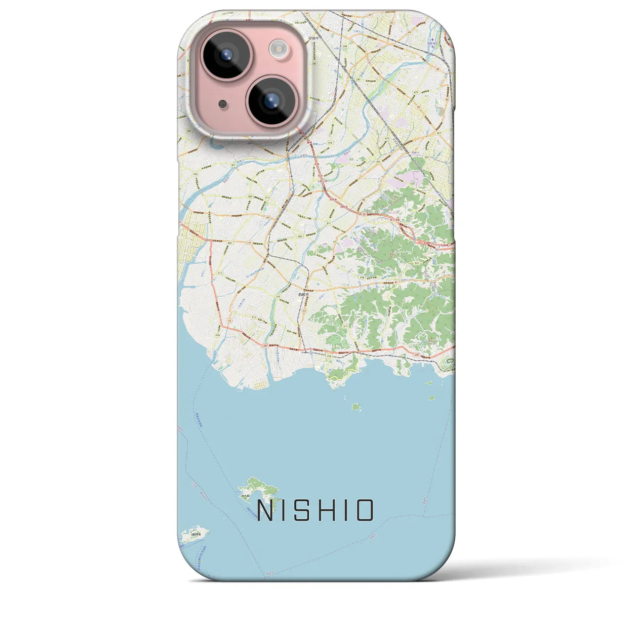 【西尾2(愛知県)】地図柄iPhoneケース(バックカバータイプ)