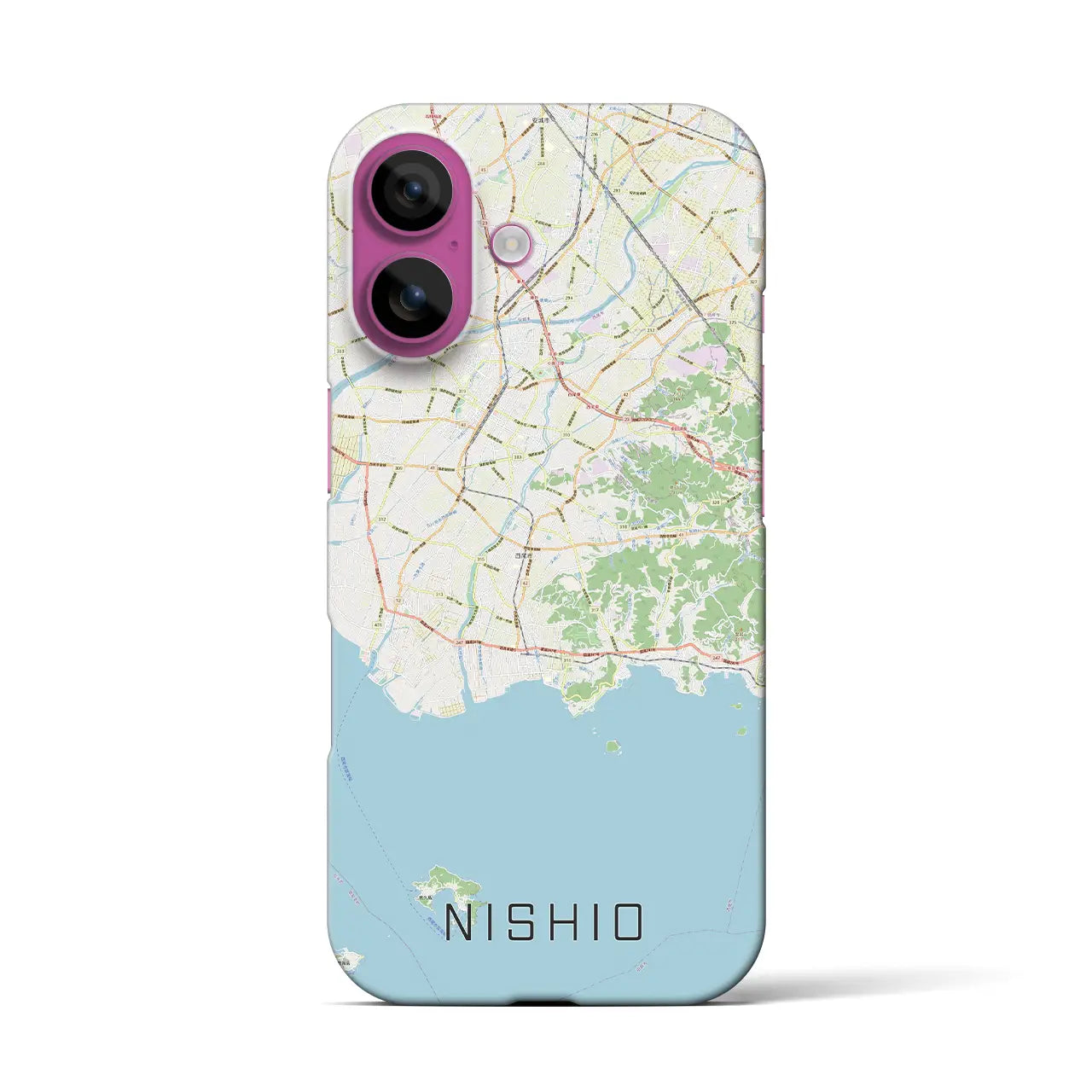 【西尾2(愛知県)】地図柄iPhoneケース(バックカバータイプ)