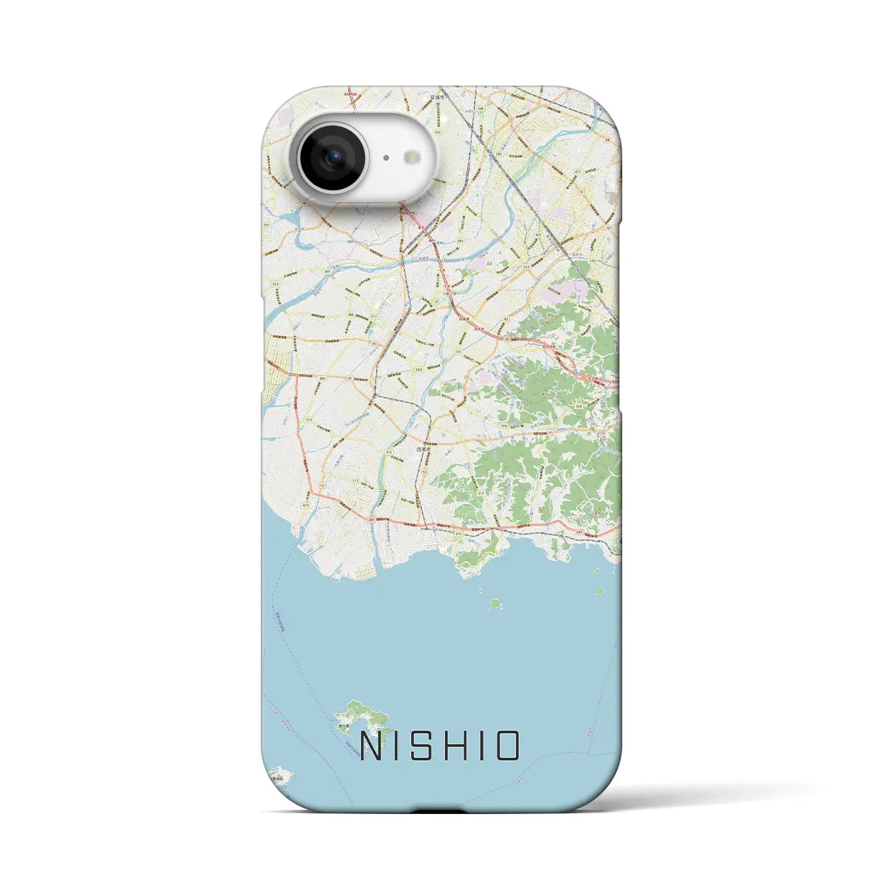 【西尾2(愛知県)】地図柄iPhoneケース(バックカバータイプ)