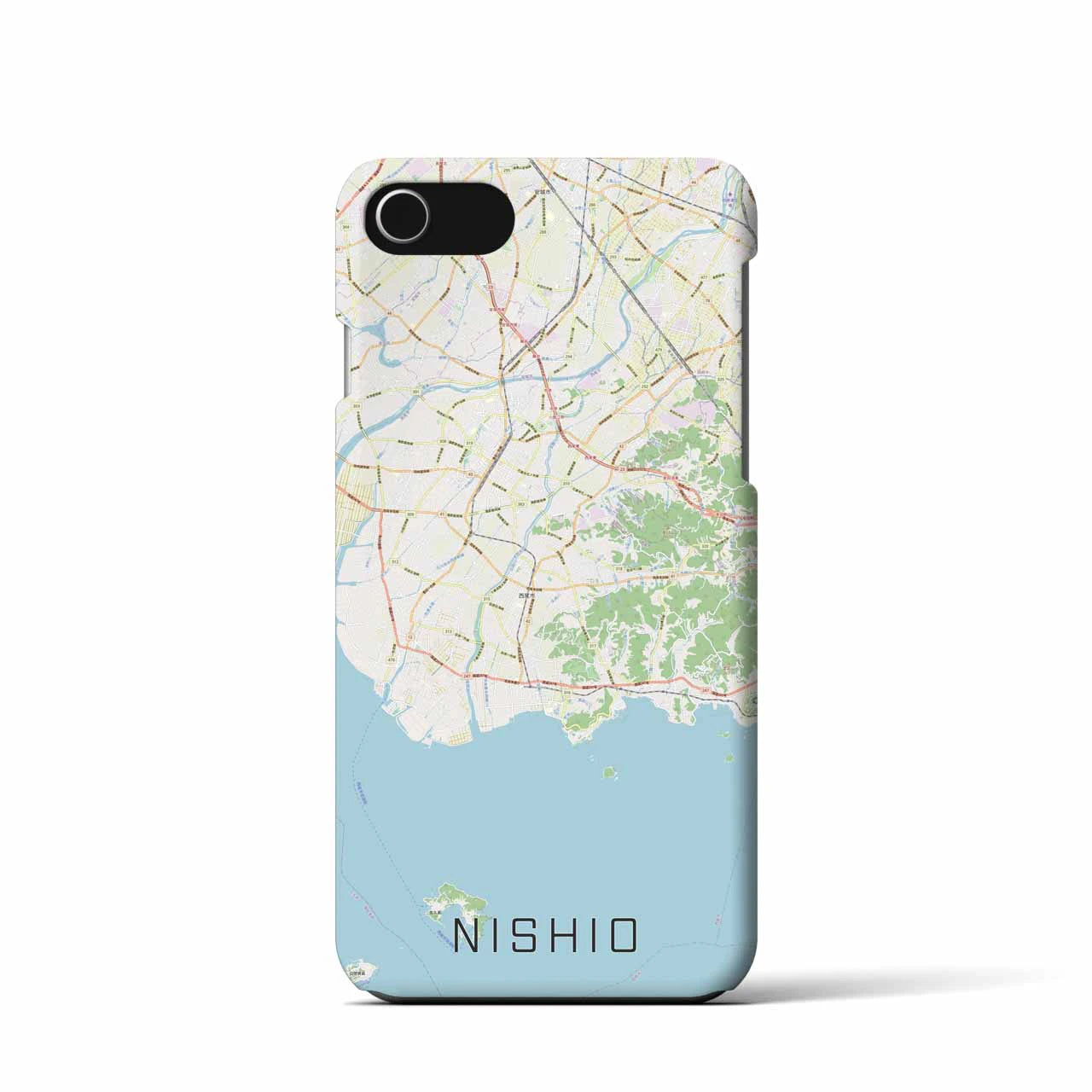 【西尾2(愛知県)】地図柄iPhoneケース(バックカバータイプ)