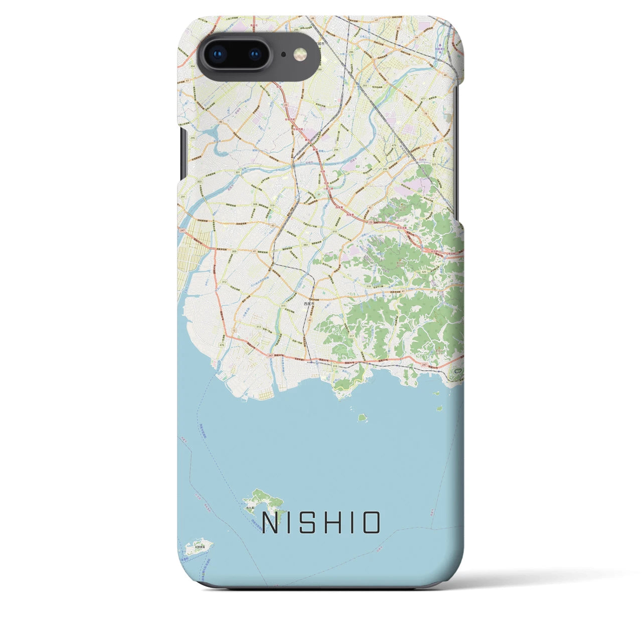 【西尾2(愛知県)】地図柄iPhoneケース(バックカバータイプ)