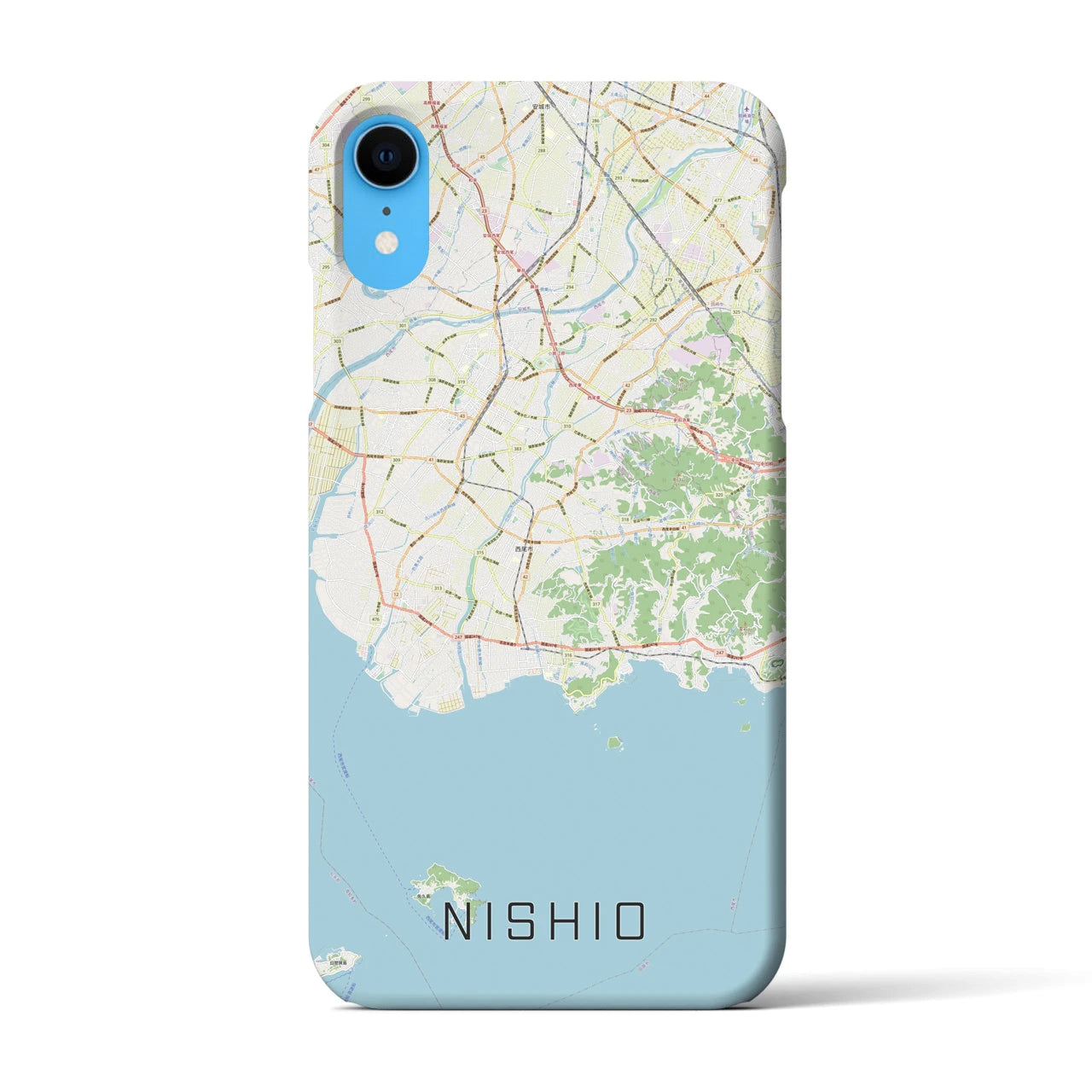 【西尾2(愛知県)】地図柄iPhoneケース(バックカバータイプ)