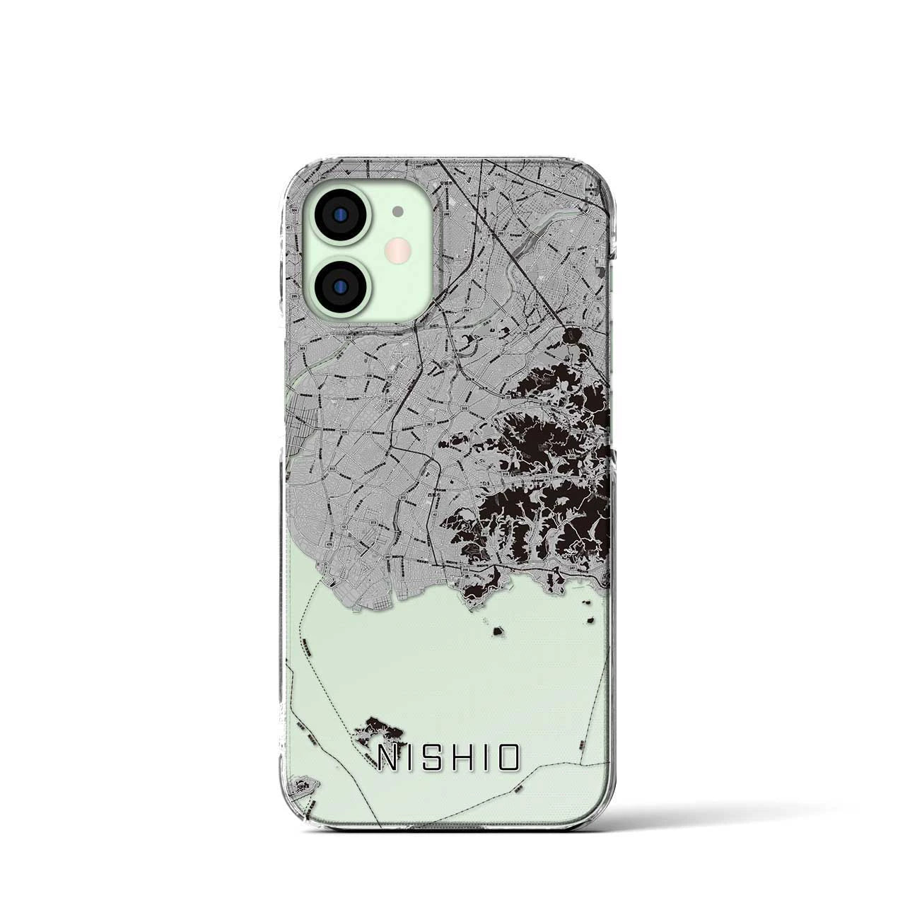 【西尾2(愛知県)】地図柄iPhoneケース(クリアタイプ)