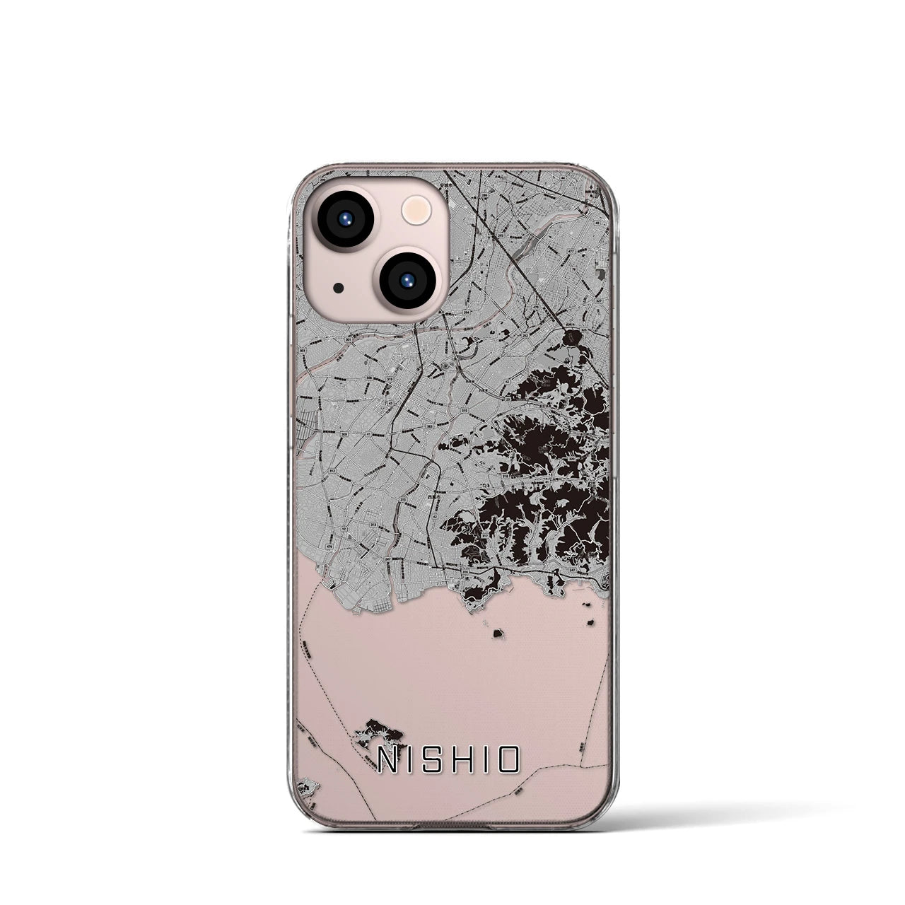 【西尾2(愛知県)】地図柄iPhoneケース(クリアタイプ)