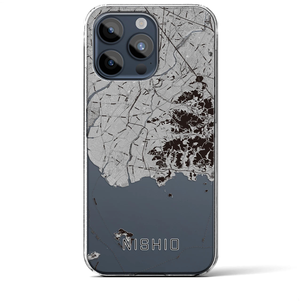 【西尾2(愛知県)】地図柄iPhoneケース(クリアタイプ)