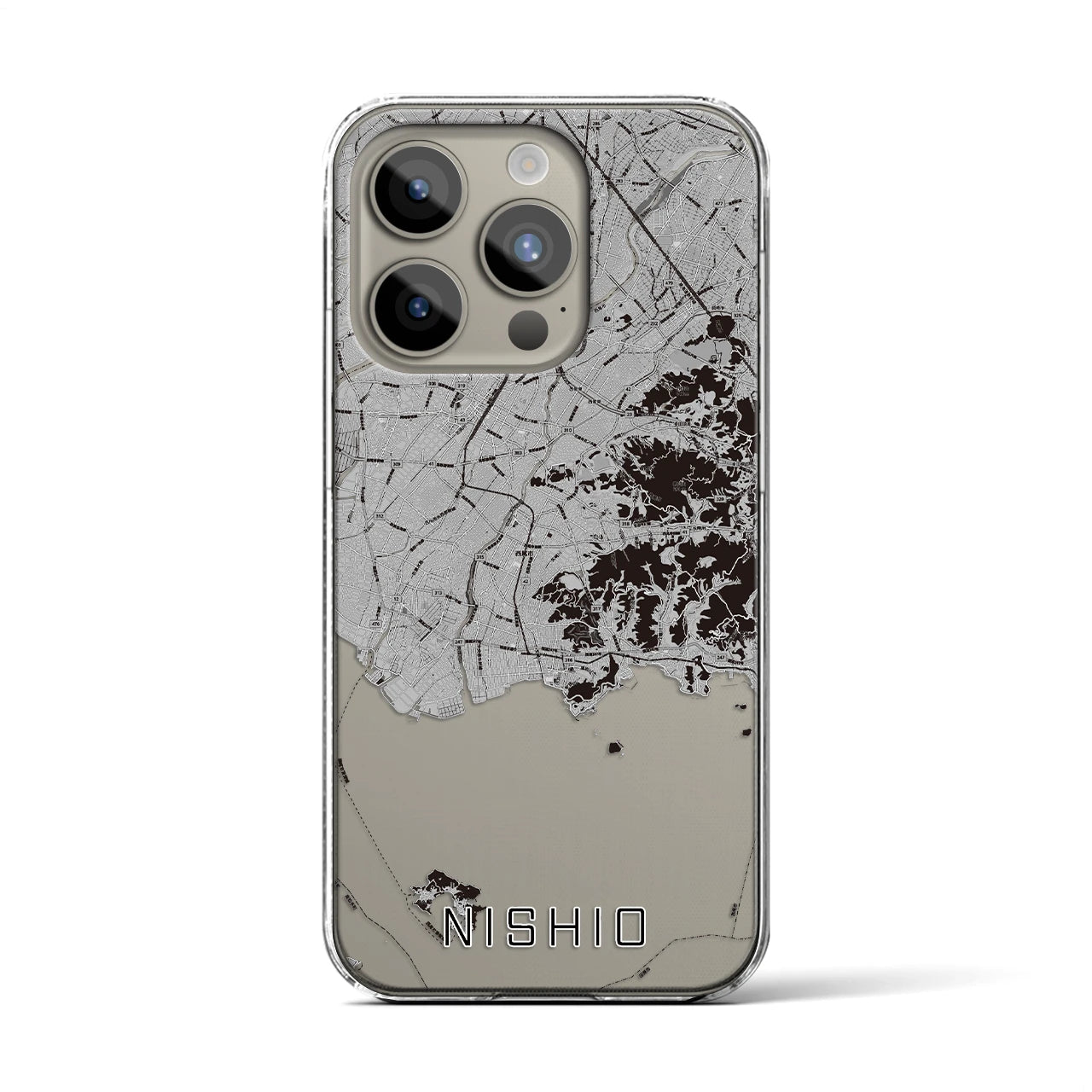 【西尾2(愛知県)】地図柄iPhoneケース(クリアタイプ)