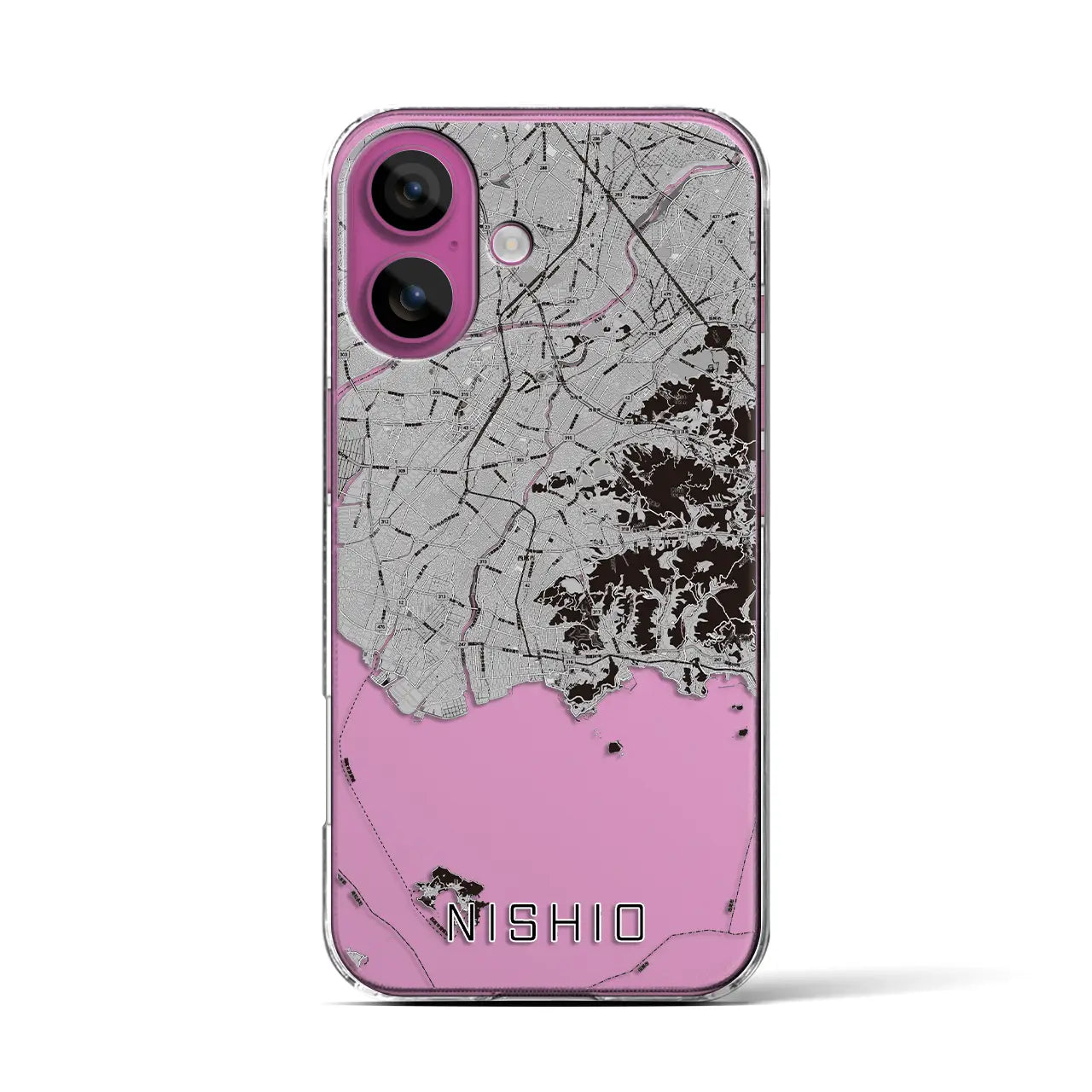 【西尾2(愛知県)】地図柄iPhoneケース(クリアタイプ)