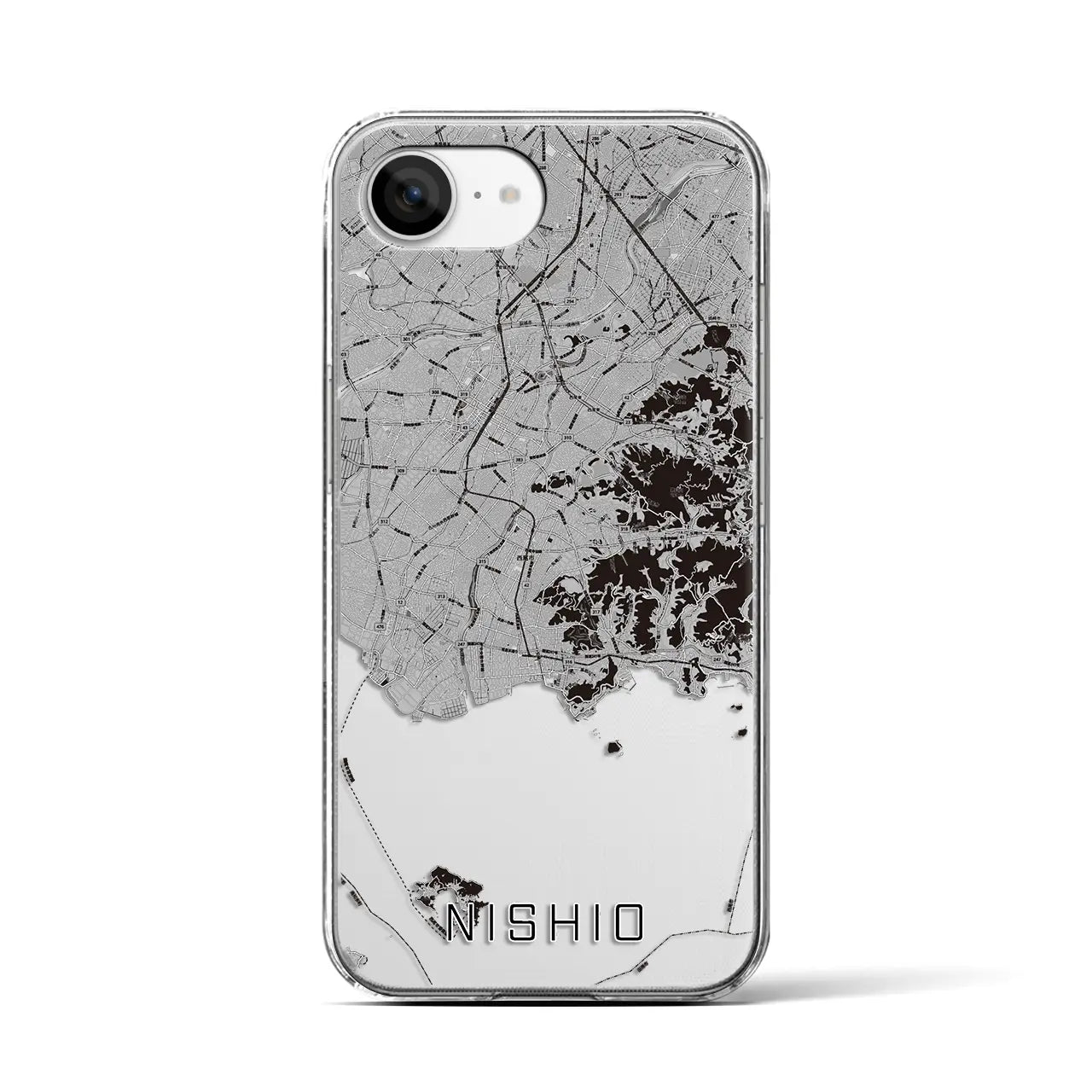 【西尾2(愛知県)】地図柄iPhoneケース(クリアタイプ)