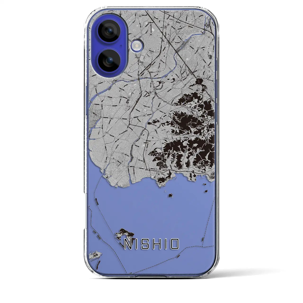 【西尾2(愛知県)】地図柄iPhoneケース(クリアタイプ)