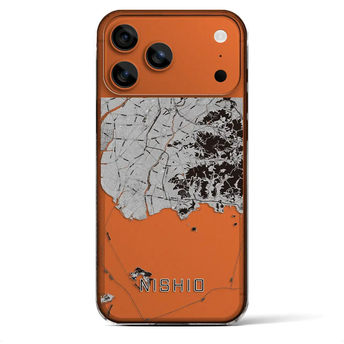 【西尾2(愛知県)】地図柄iPhoneケース(クリアタイプ)