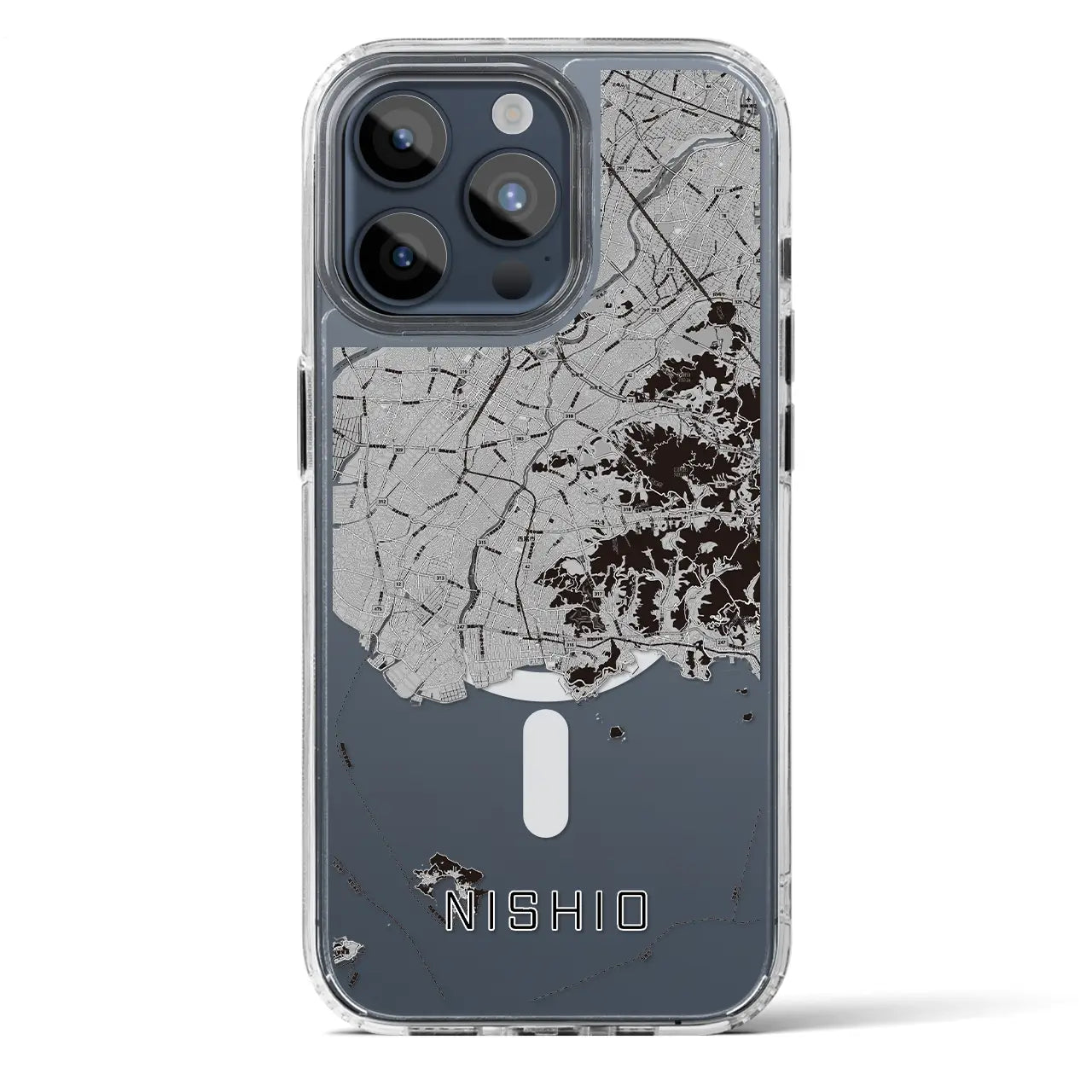 【西尾2(愛知県)】地図柄iPhoneケース(MagSafeタイプ)