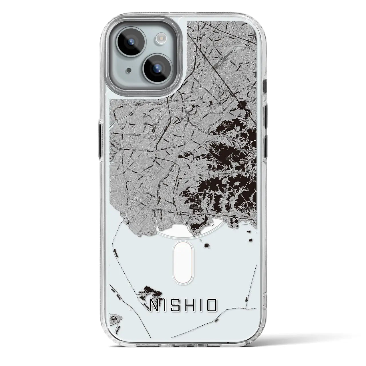 【西尾2(愛知県)】地図柄iPhoneケース(MagSafeタイプ)