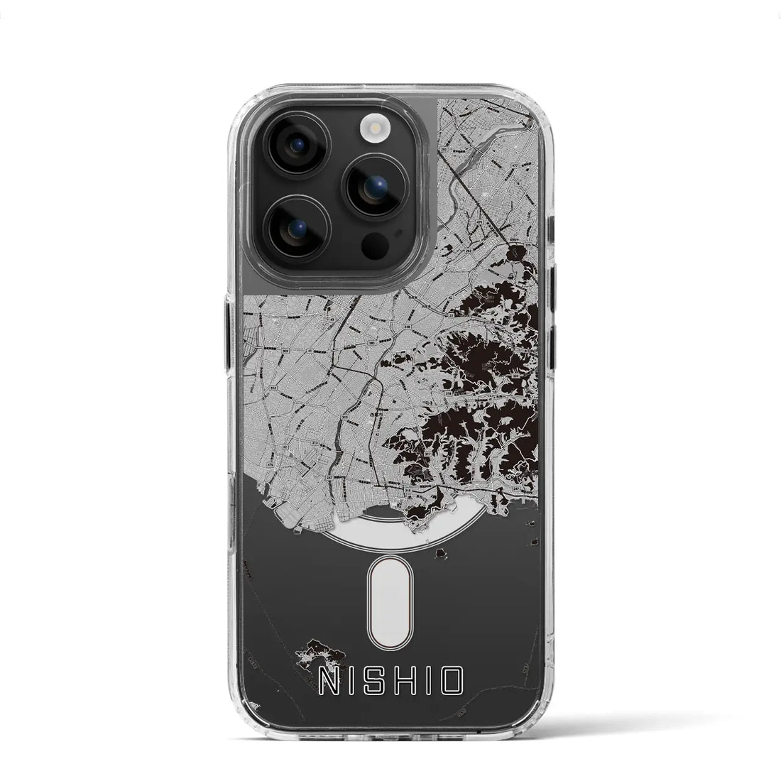 【西尾2(愛知県)】地図柄iPhoneケース(MagSafeタイプ)