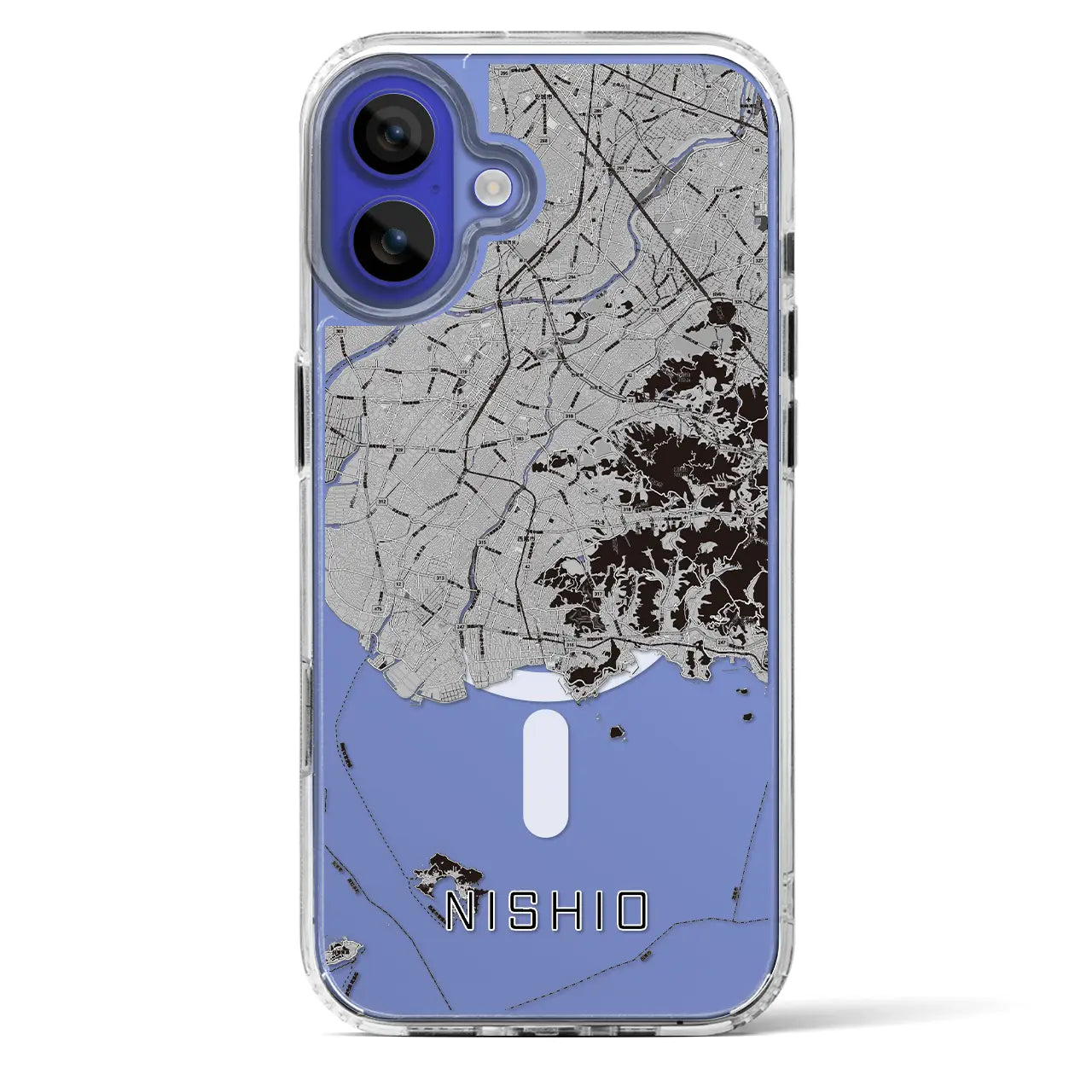 【西尾2(愛知県)】地図柄iPhoneケース(MagSafeタイプ)