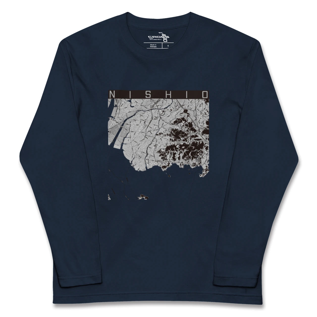 【西尾2(愛知県)】地図柄ロングスリーブTシャツ