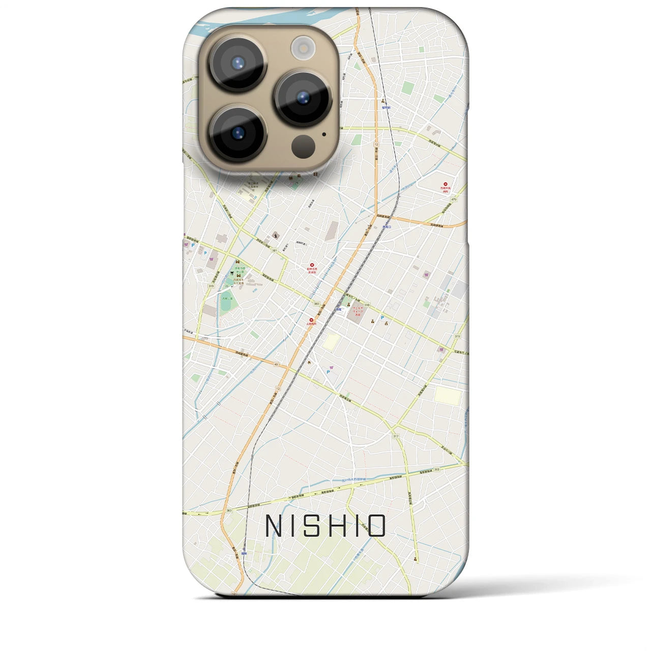 【西尾(愛知県)】地図柄iPhoneケース(バックカバータイプ)