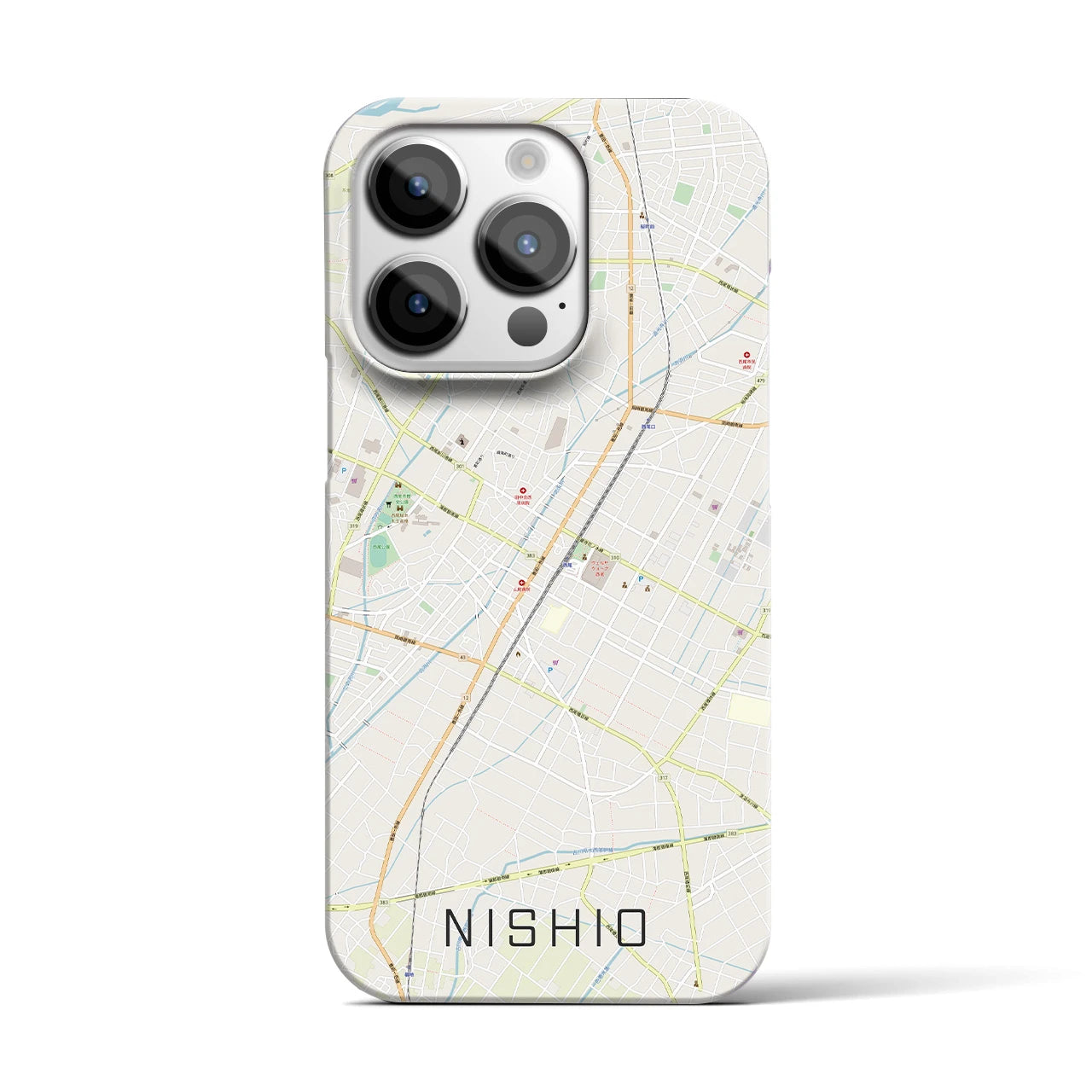 【西尾(愛知県)】地図柄iPhoneケース(バックカバータイプ)