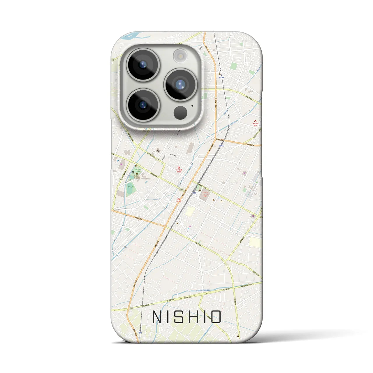 【西尾(愛知県)】地図柄iPhoneケース(バックカバータイプ)