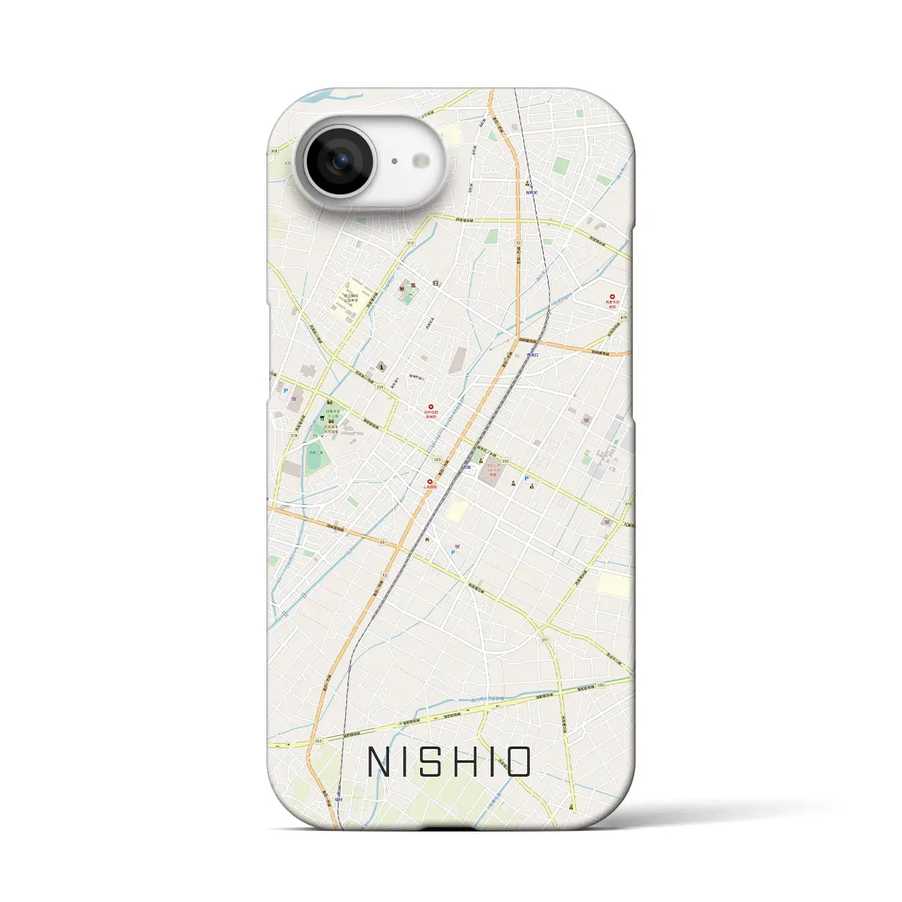 【西尾(愛知県)】地図柄iPhoneケース(バックカバータイプ)