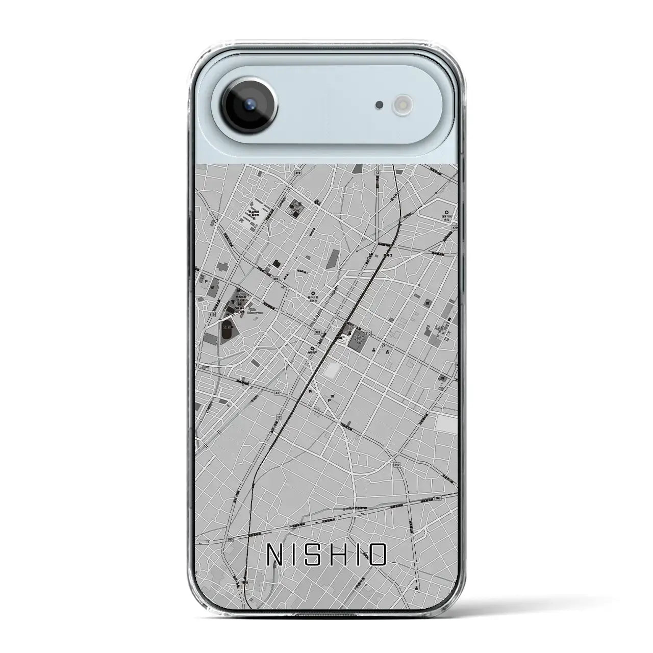 【西尾(愛知県)】地図柄iPhoneケース(クリアタイプ)