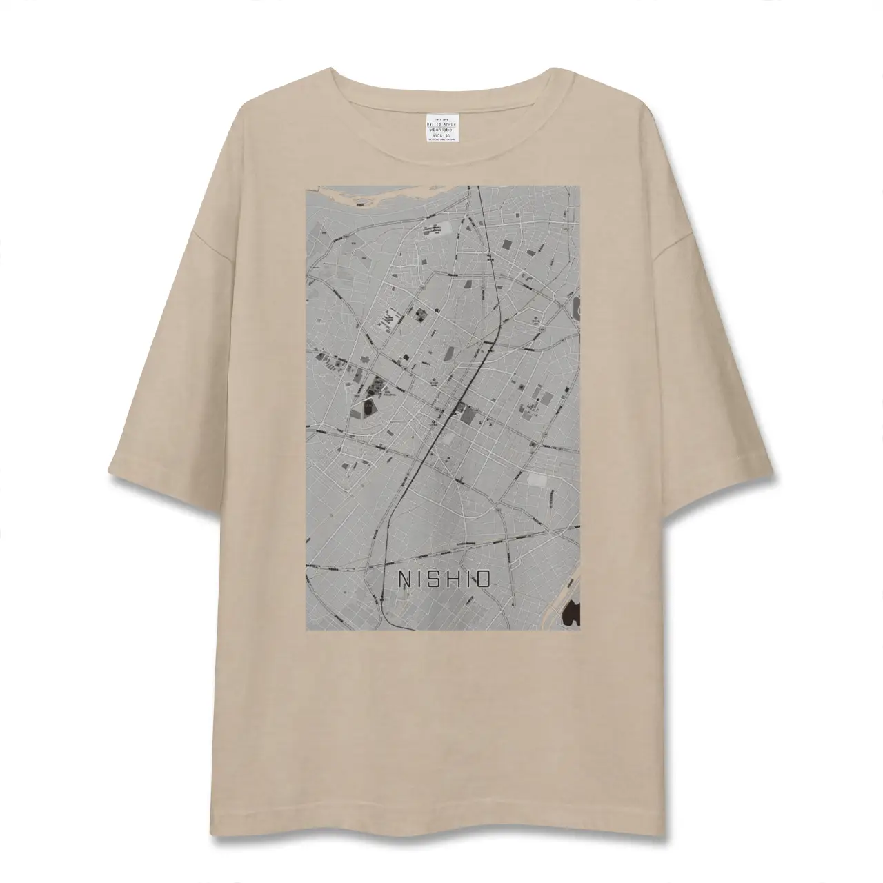 【西尾(愛知県)】地図柄ビッグシルエットTシャツ