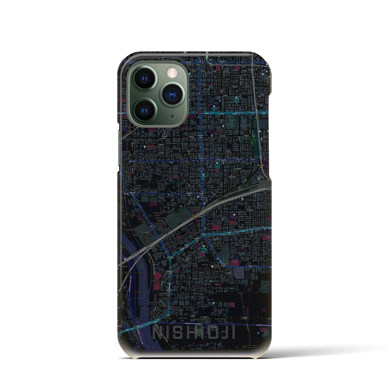【西大路(京都府)】地図柄iPhoneケース(バックカバータイプ)