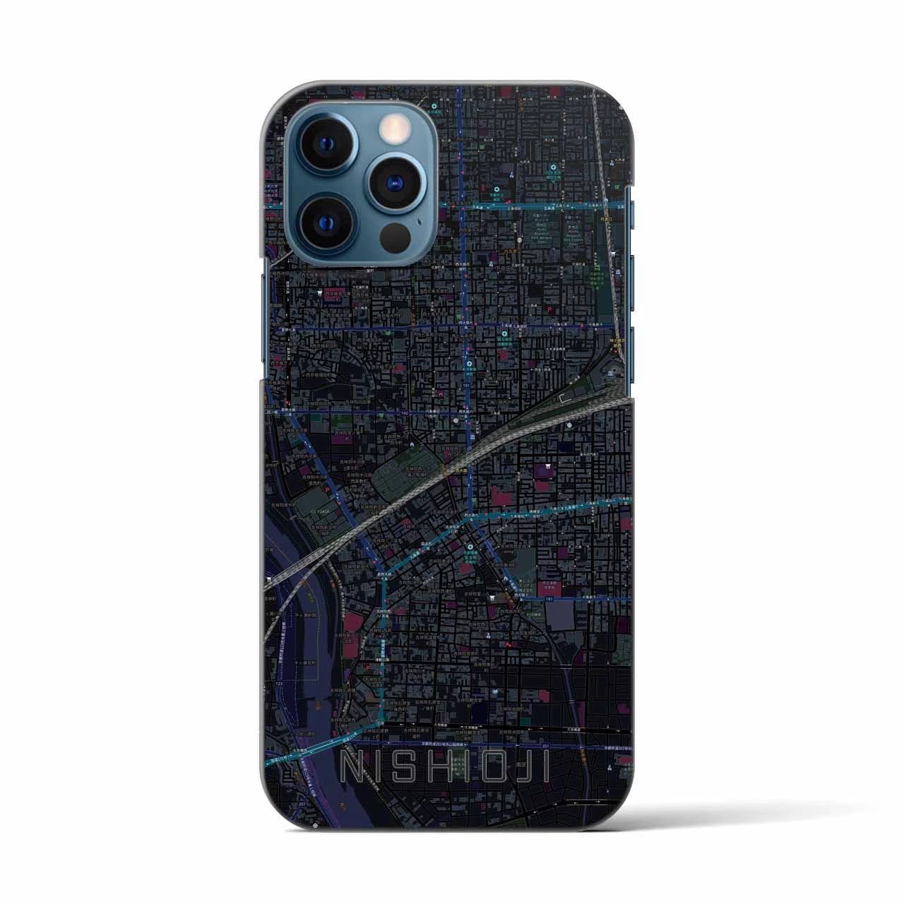 【西大路(京都府)】地図柄iPhoneケース(バックカバータイプ)