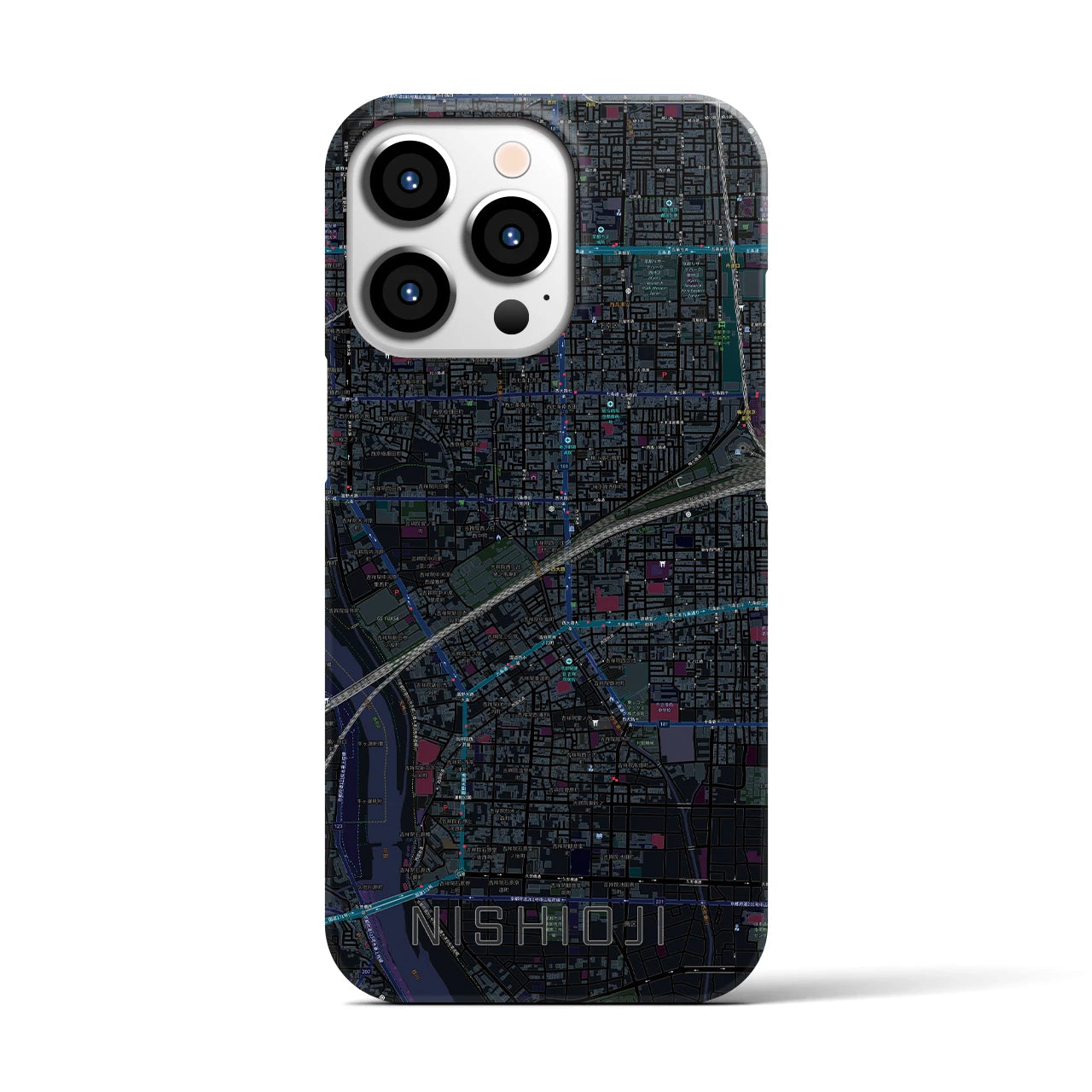【西大路(京都府)】地図柄iPhoneケース(バックカバータイプ)