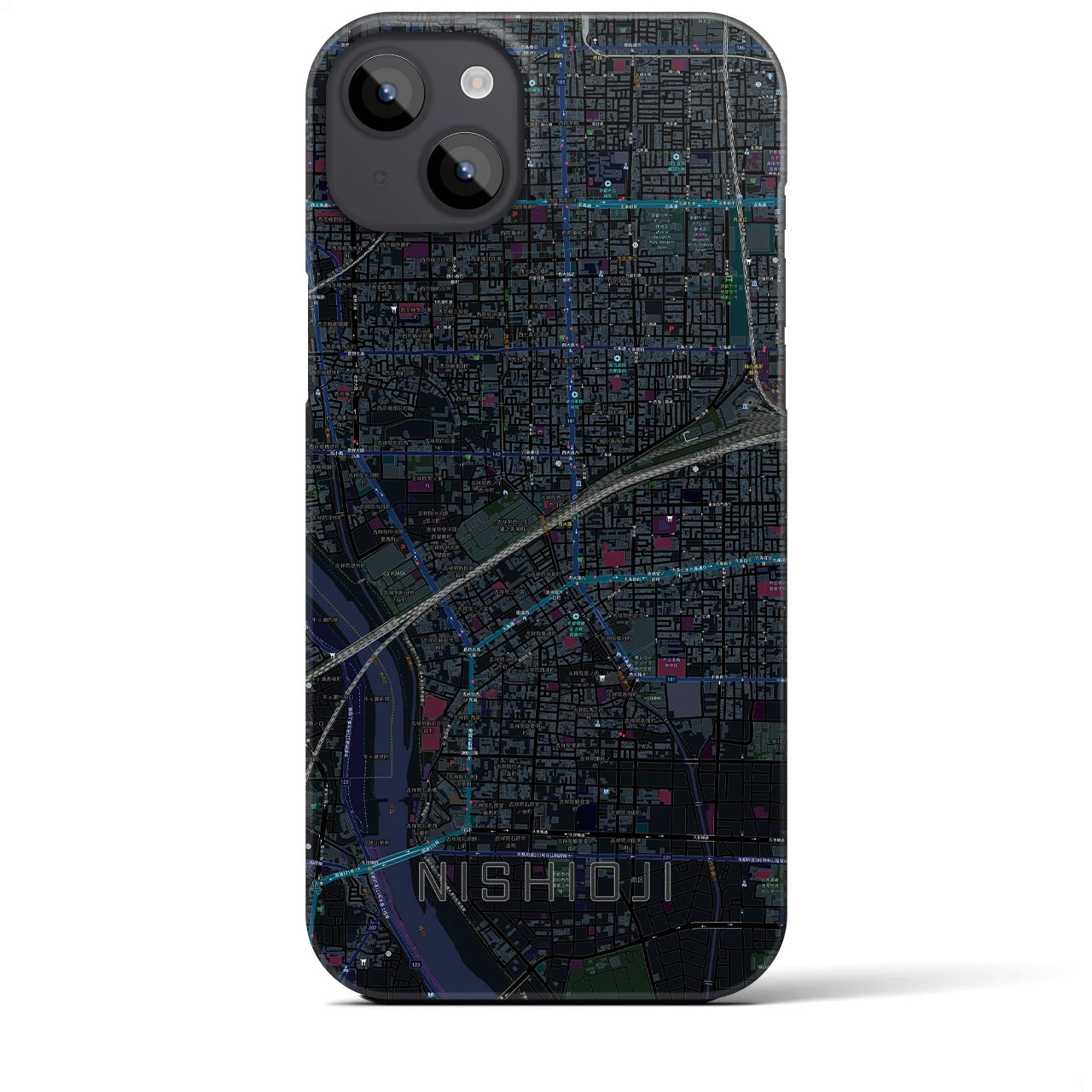 【西大路(京都府)】地図柄iPhoneケース(バックカバータイプ)