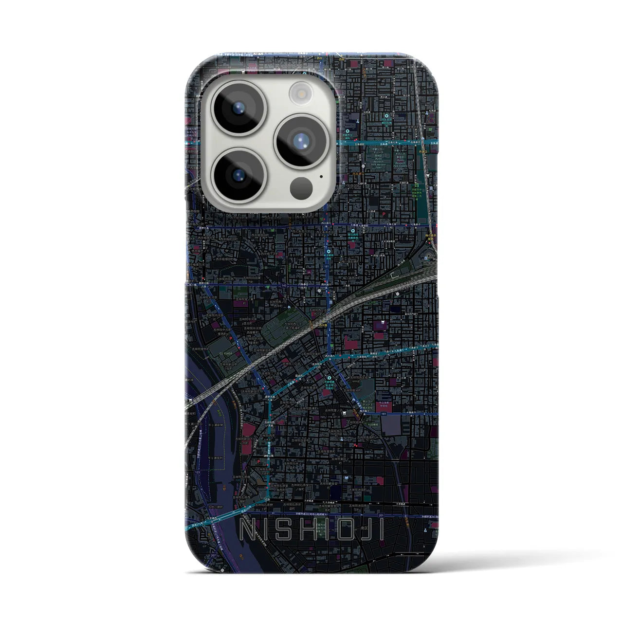 【西大路(京都府)】地図柄iPhoneケース(バックカバータイプ)