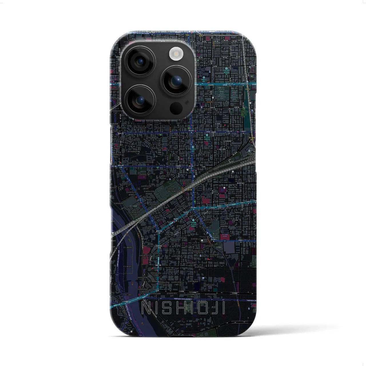 【西大路(京都府)】地図柄iPhoneケース(バックカバータイプ)