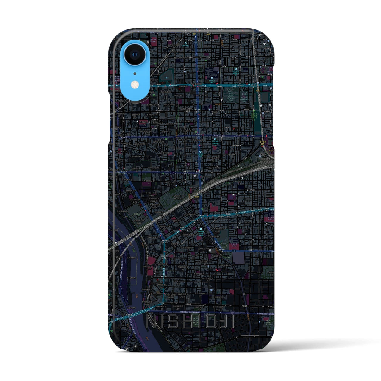 【西大路(京都府)】地図柄iPhoneケース(バックカバータイプ)