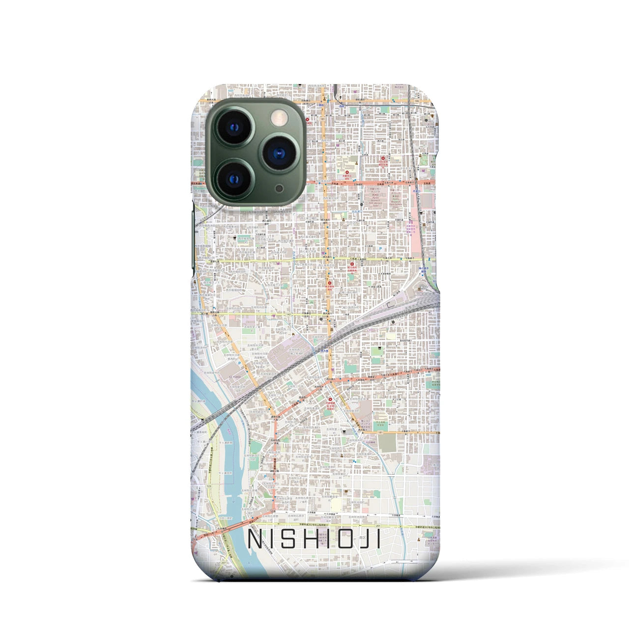 【西大路(京都府)】地図柄iPhoneケース(バックカバータイプ)