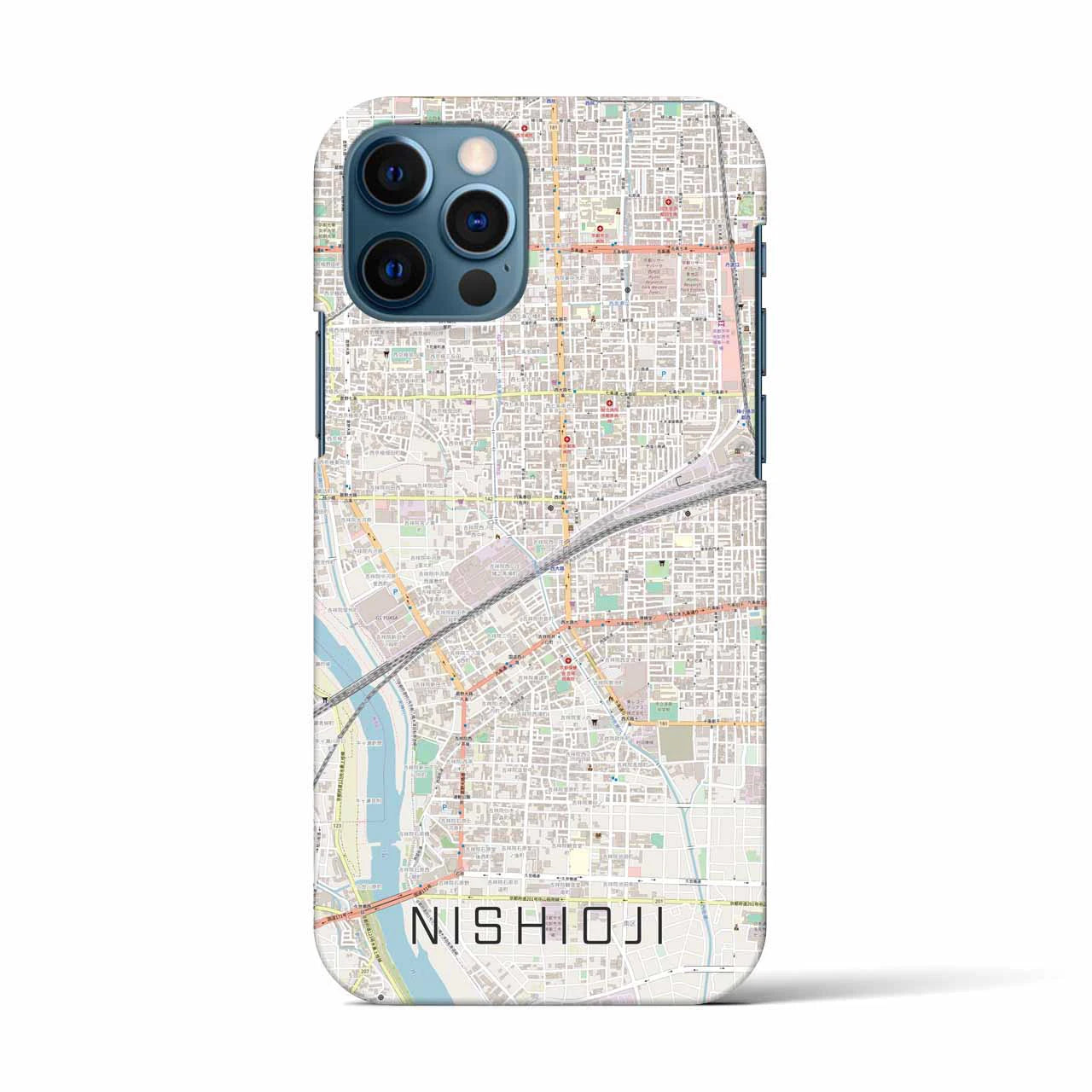 【西大路(京都府)】地図柄iPhoneケース(バックカバータイプ)