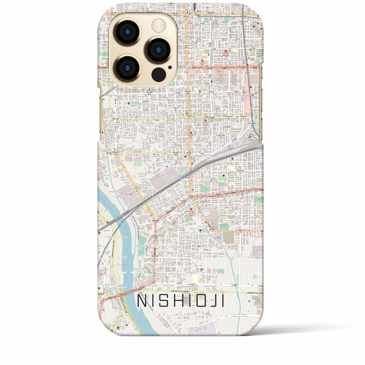 【西大路(京都府)】地図柄iPhoneケース(バックカバータイプ)